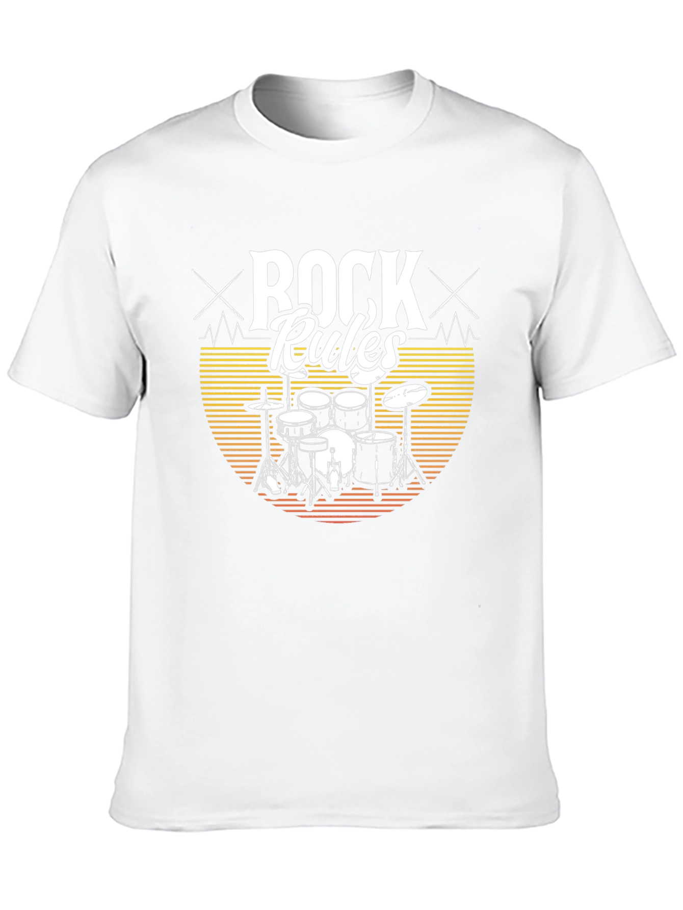 Rock Rules Drum Set T-Shirt - Music Lovers Tee