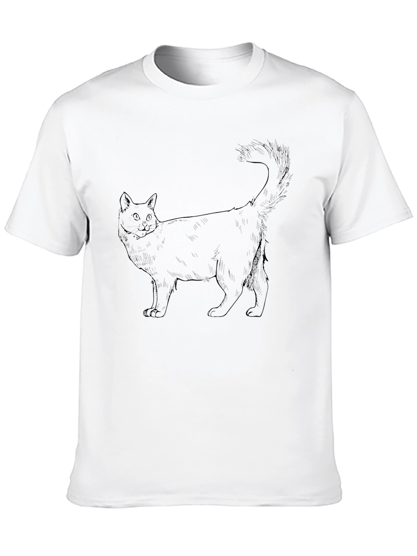 Black Cat Outline T-Shirt