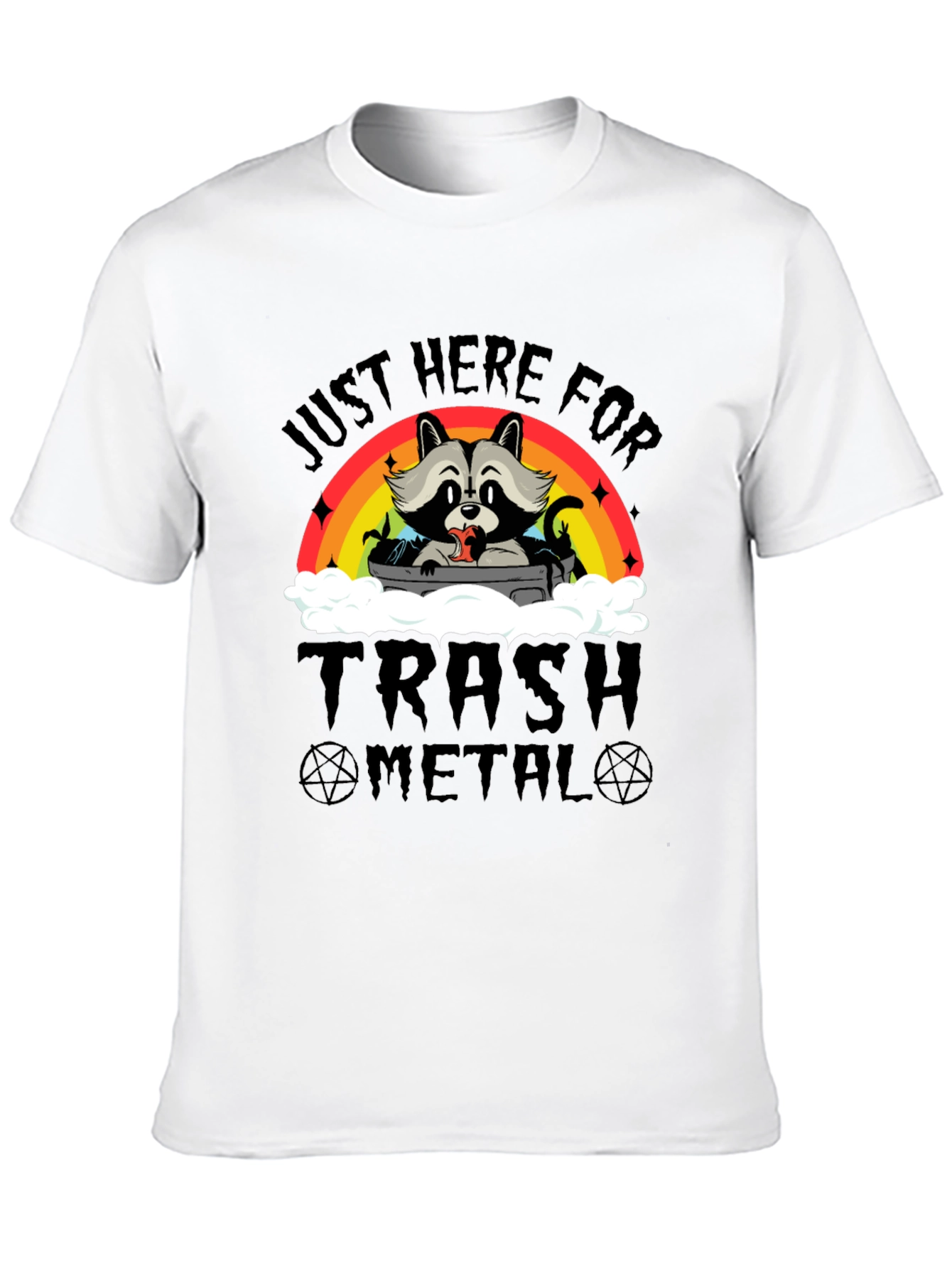 Trash Metal Raccoon Graphic T-Shirt
