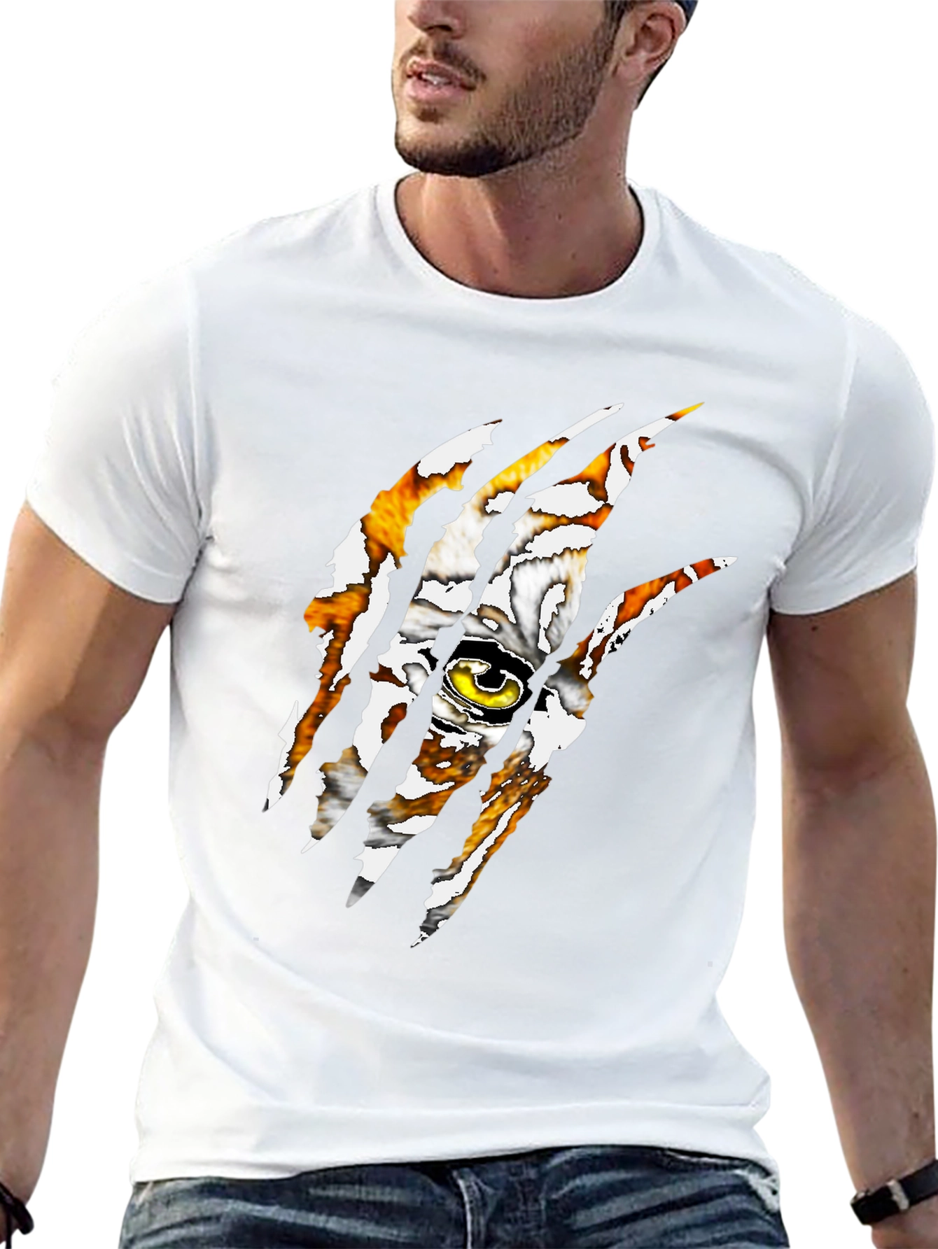 Tiger Eye Claw T-Shirt - Graphic Print