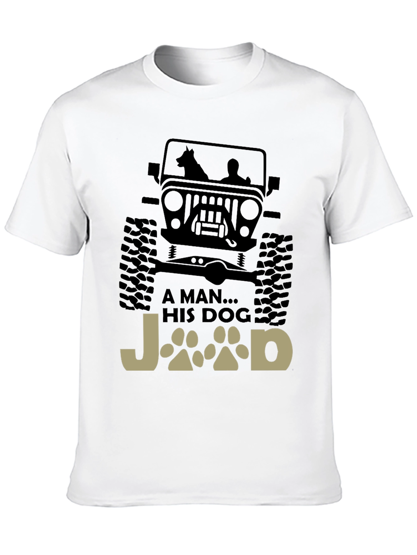 A Man and His Dog Jeep T-Shirt