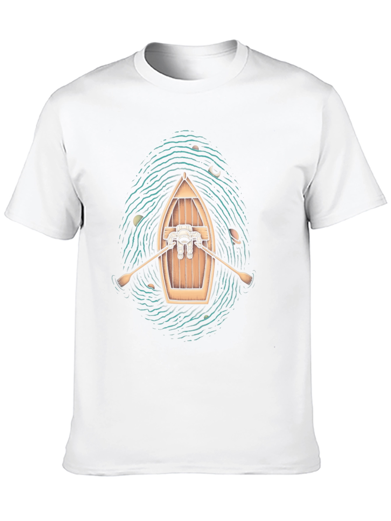 Astronaut Galaxy Rowboat Graphic T-Shirt