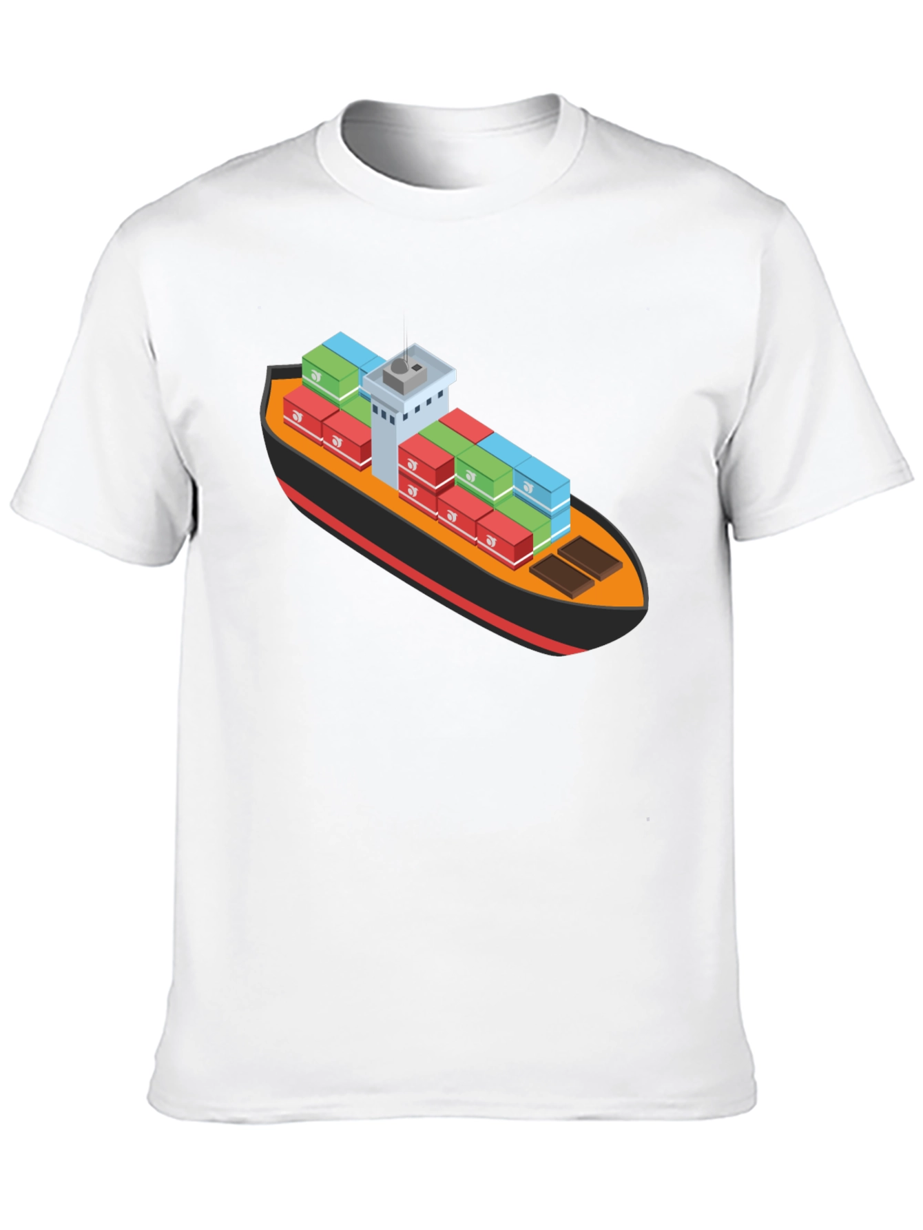 Cargo Ship Graphic Tee - Black Cotton Blend