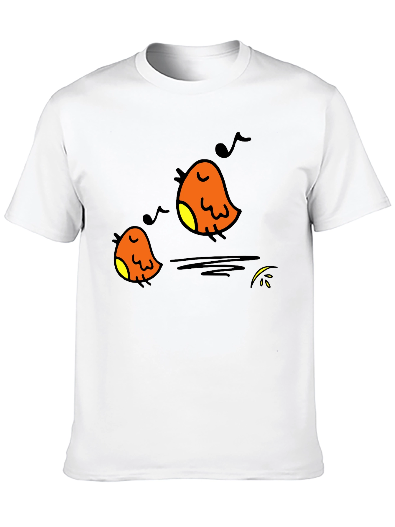 Singing Birds Black T-Shirt - Casual Comfort