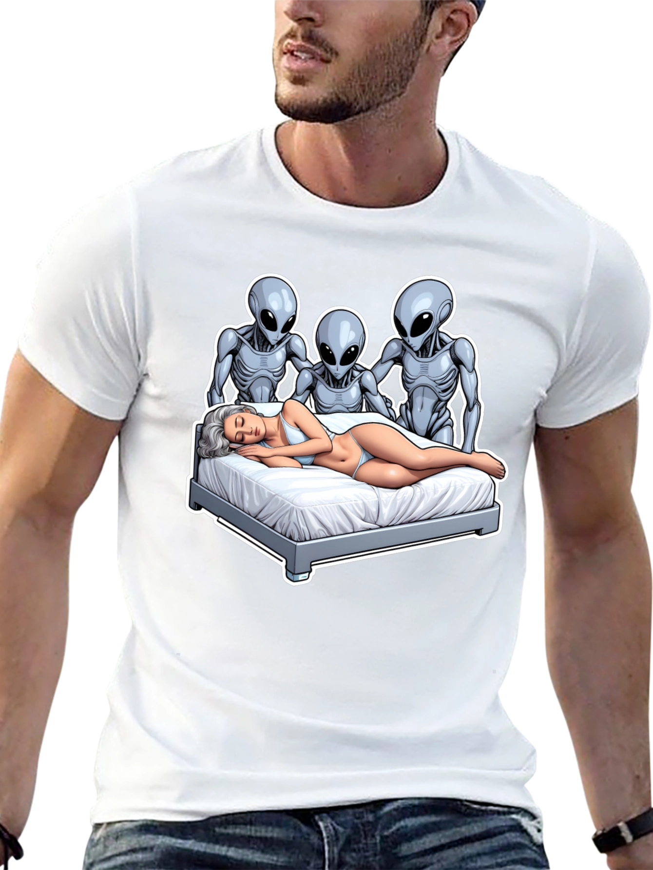Alien Abduction T-Shirt - Novelty Graphic Tee