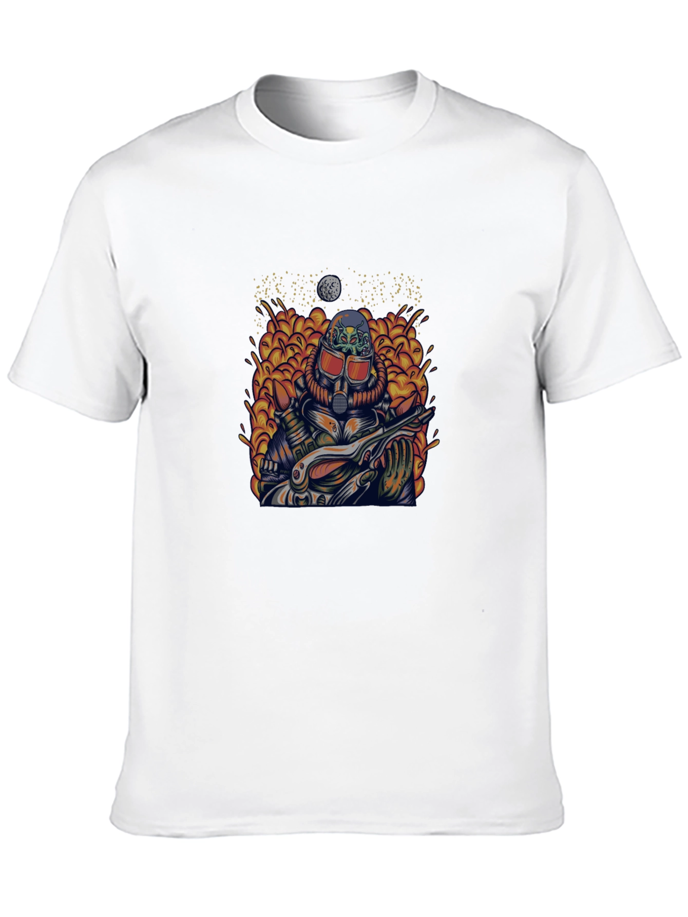 Retro Sci-Fi Guitarist Graphic Tee