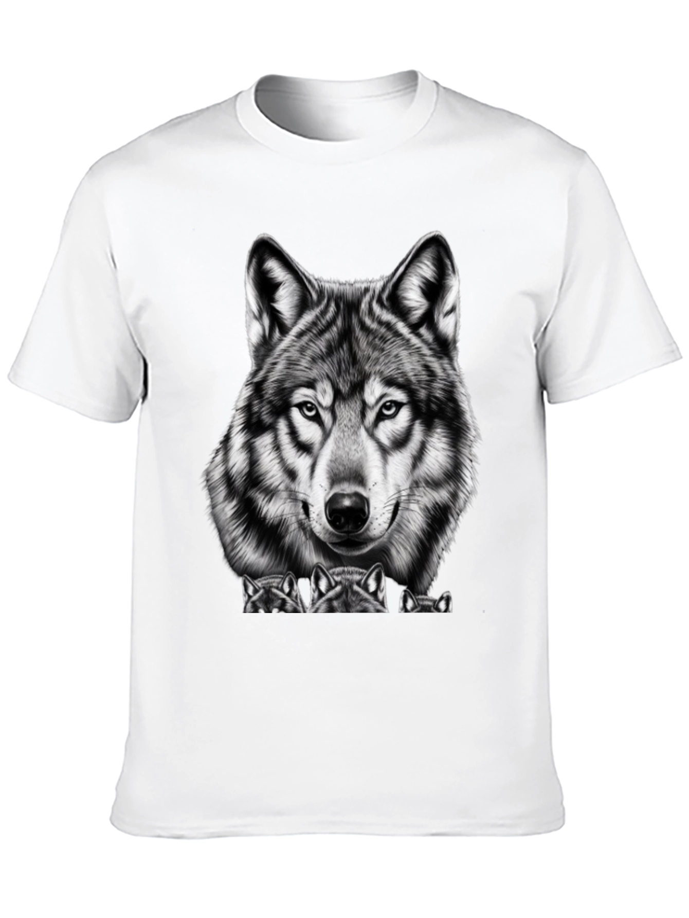 Wolf Graphic Tee - Black Crew Neck T-Shirt
