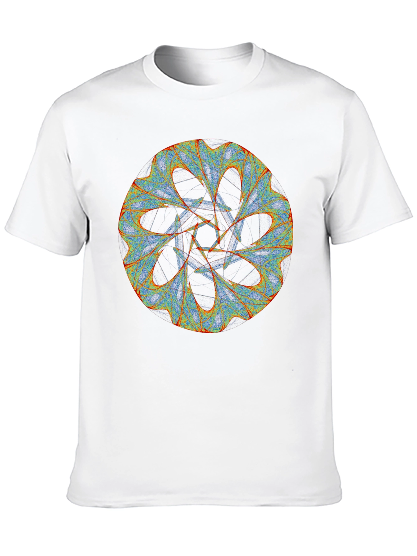 Abstract Fractal Graphic Print Black T-Shirt