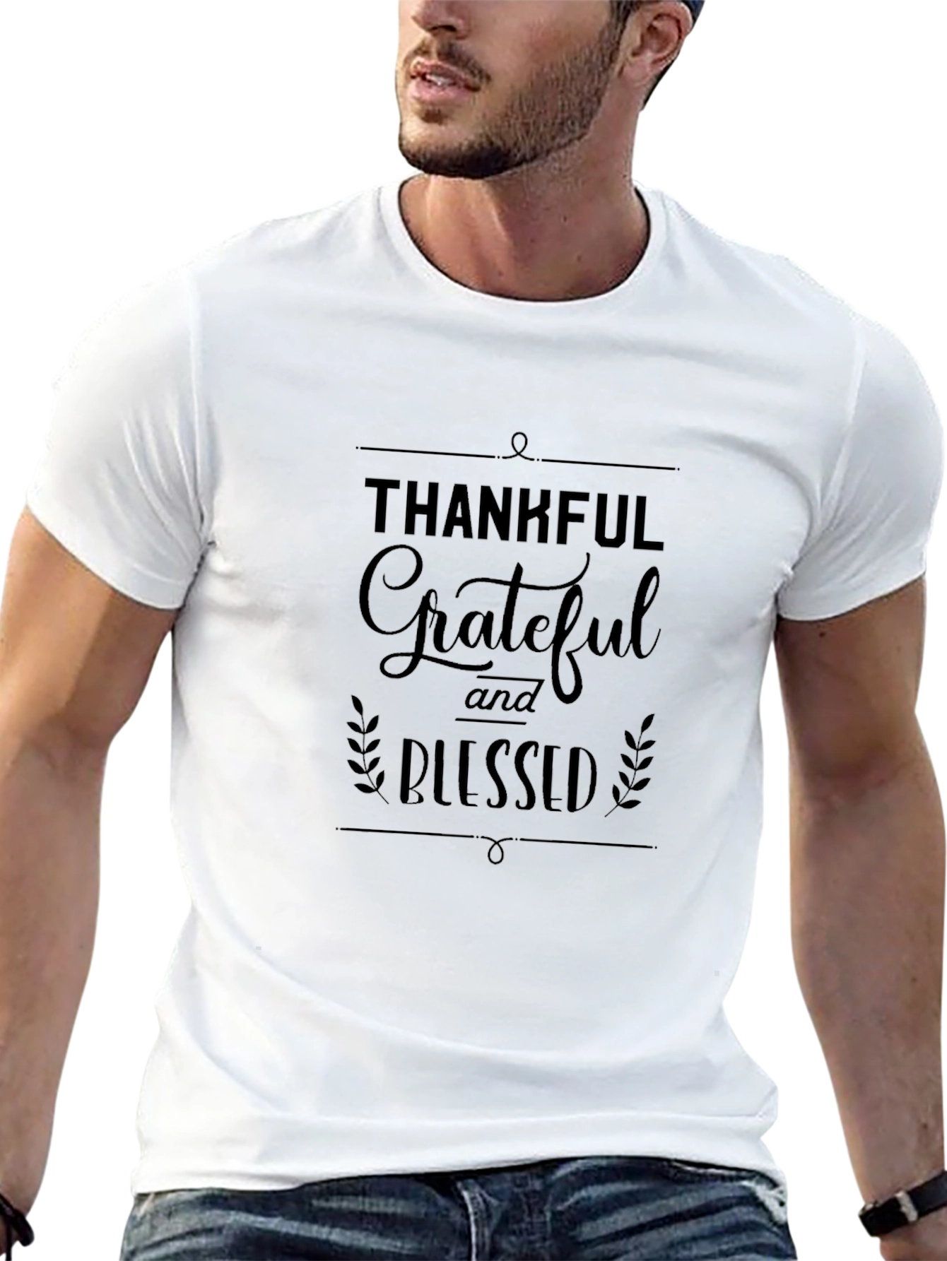 Thankful Grateful Blessed Black T-Shirt