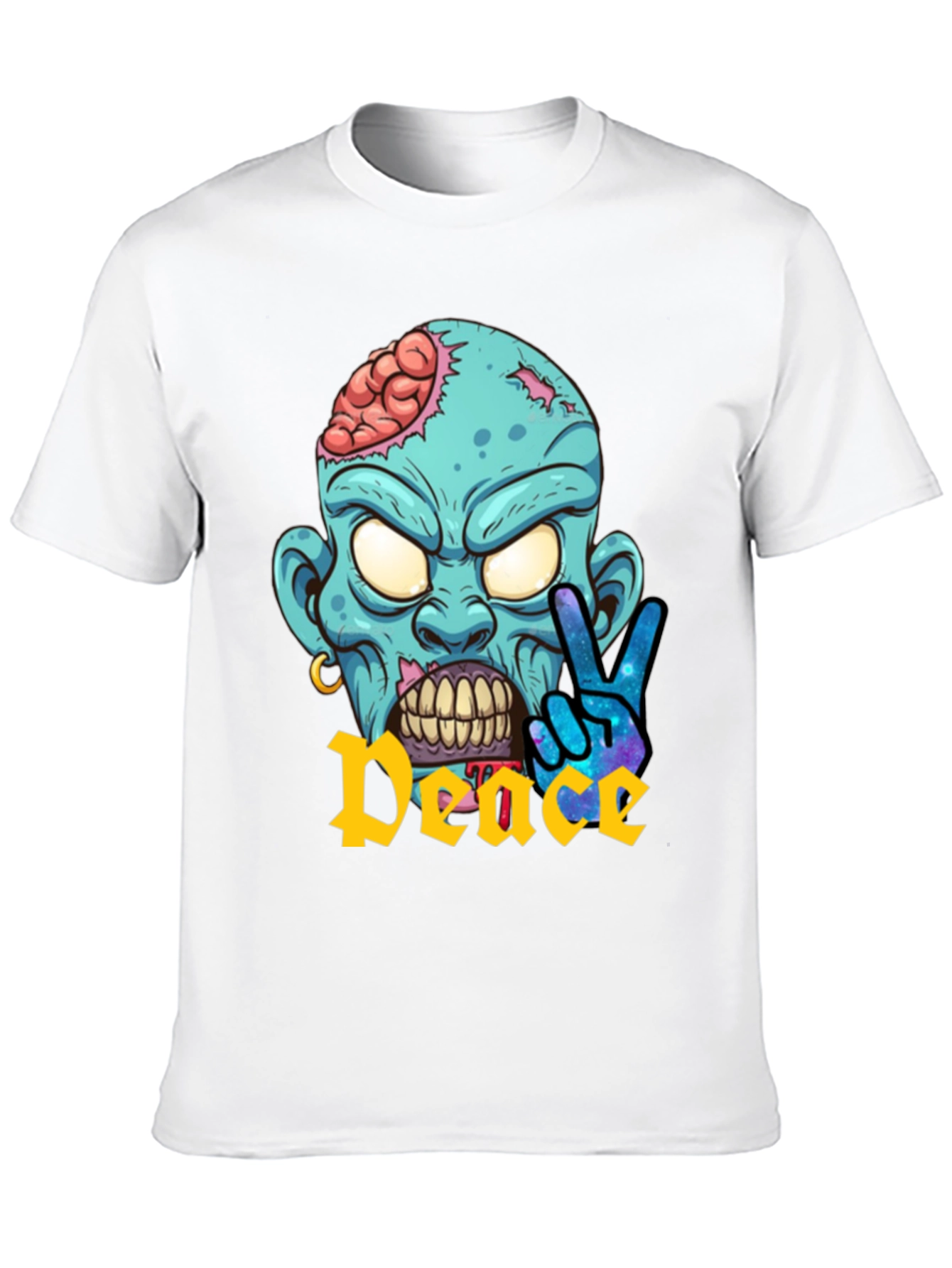 Zombie Peace Sign Graphic T-Shirt