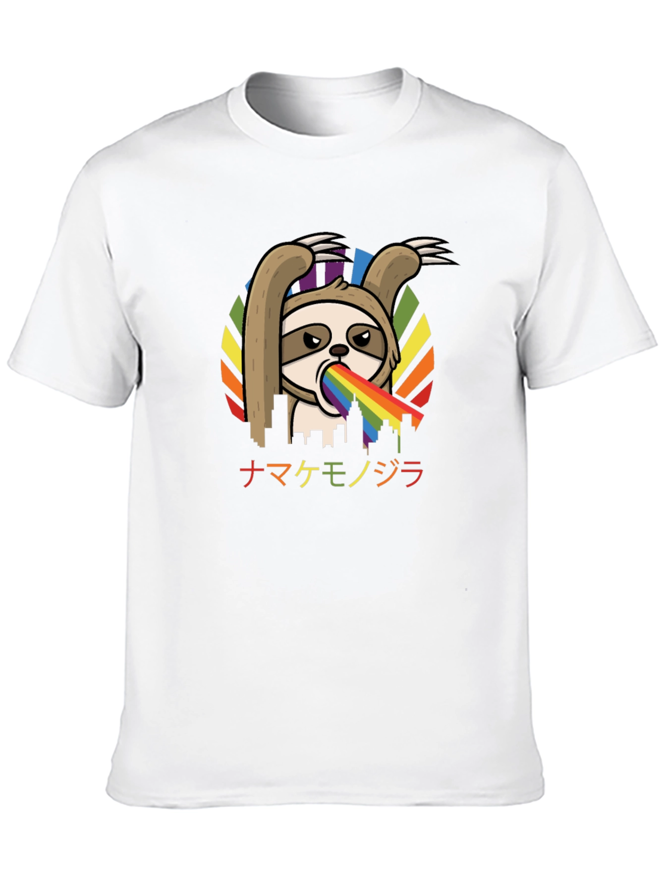 Sloth Rainbow Vomit T-Shirt - Quirky Graphic Tee