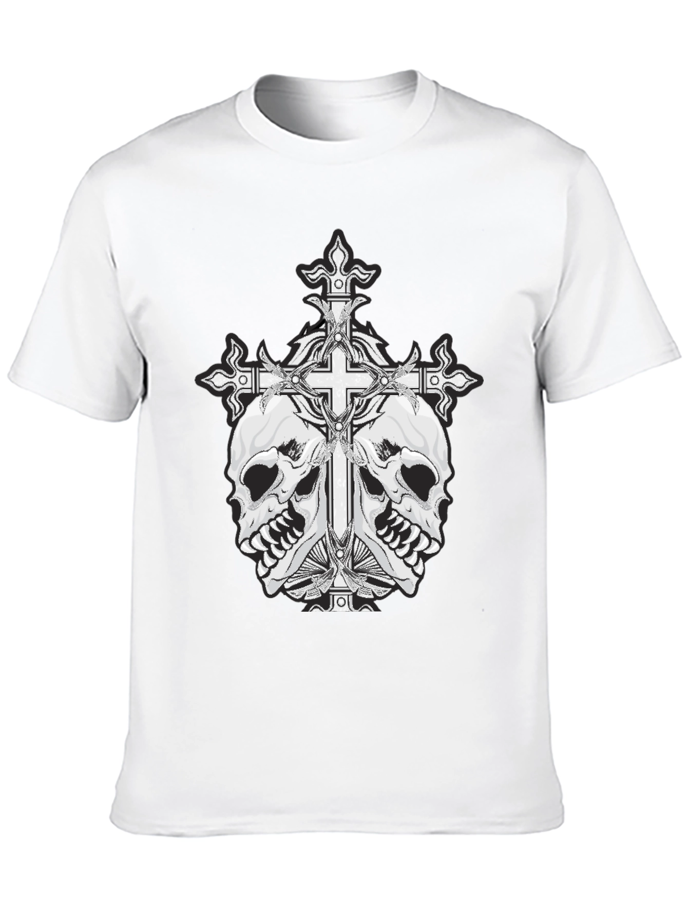 Skull & Cross Graphic Tee - Black Cotton Blend