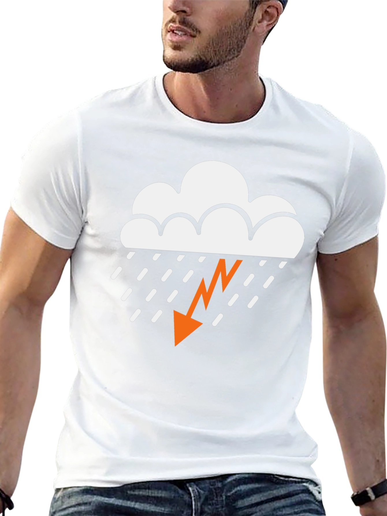 Storm Cloud Graphic Tee - Black Cotton T-Shirt