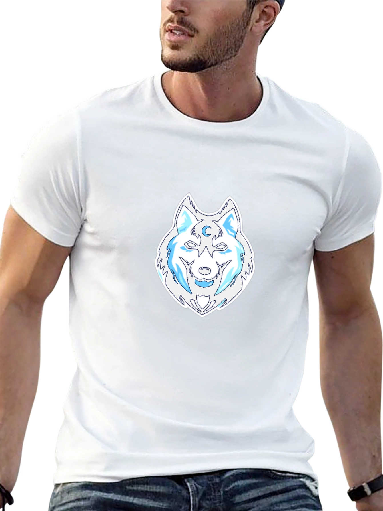 Wolf Moon Graphic Tee - Black Cotton T-Shirt