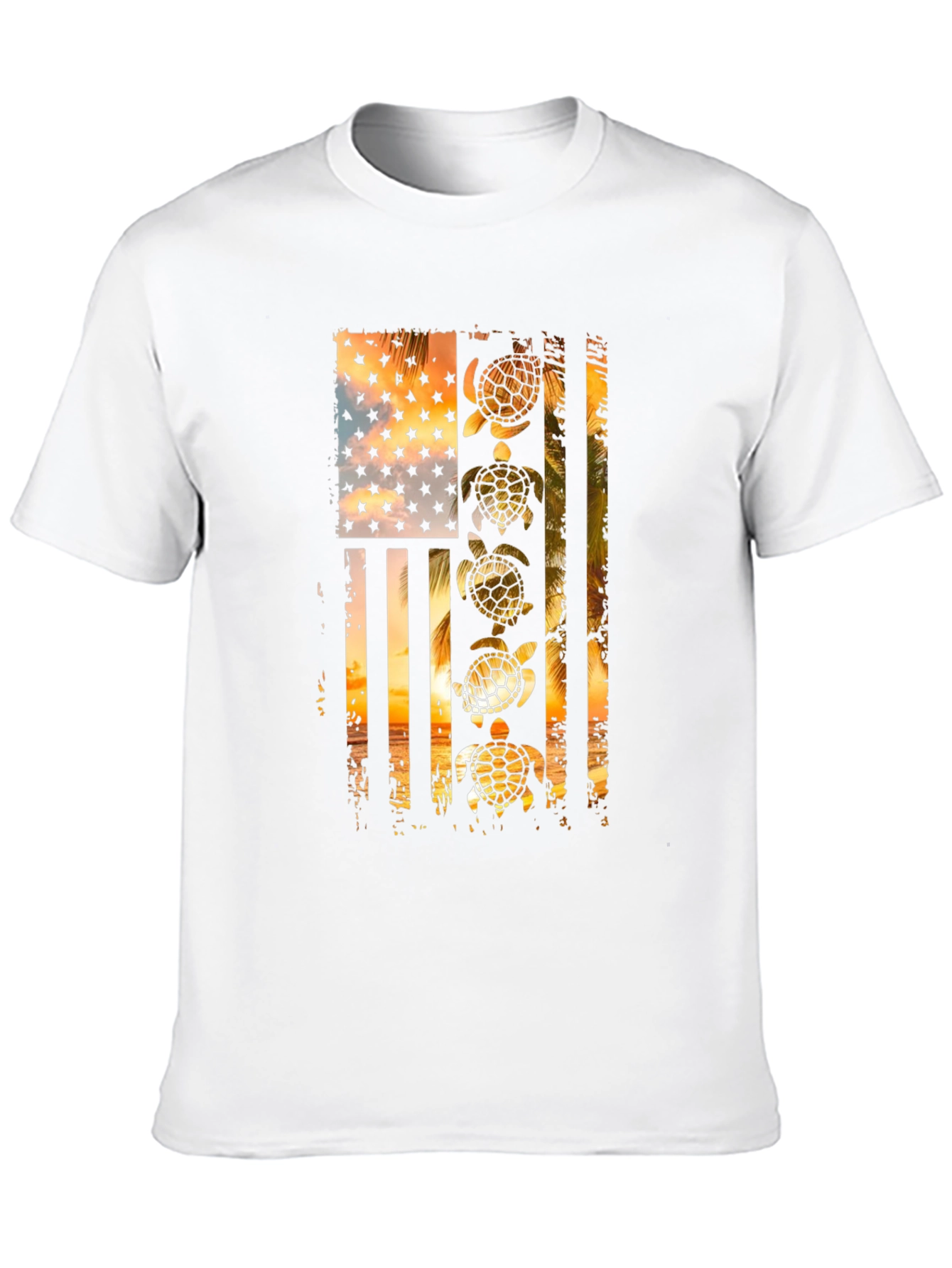 American Flag Sea Turtle Graphic Tee