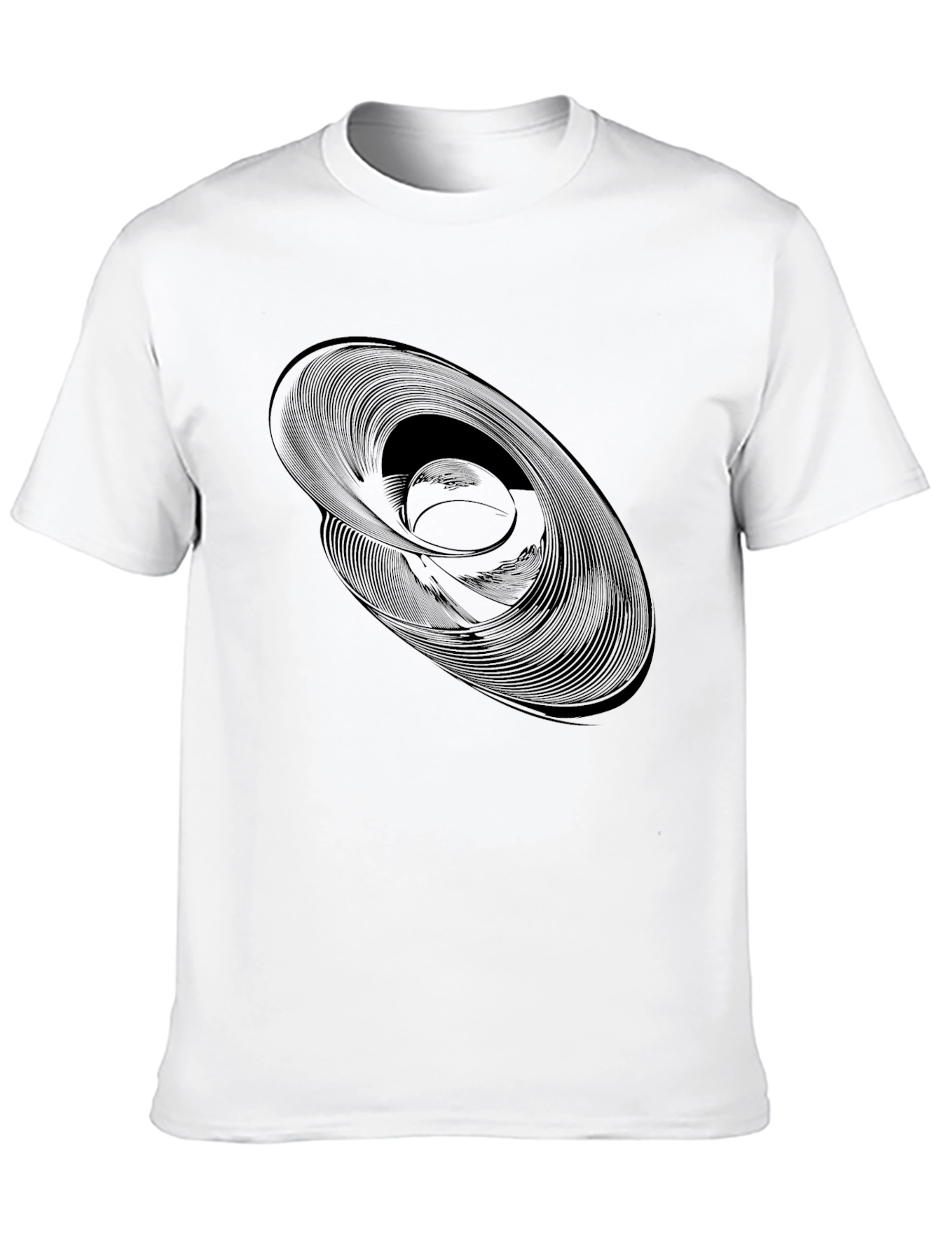 Abstract Swirl Graphic Black T-Shirt