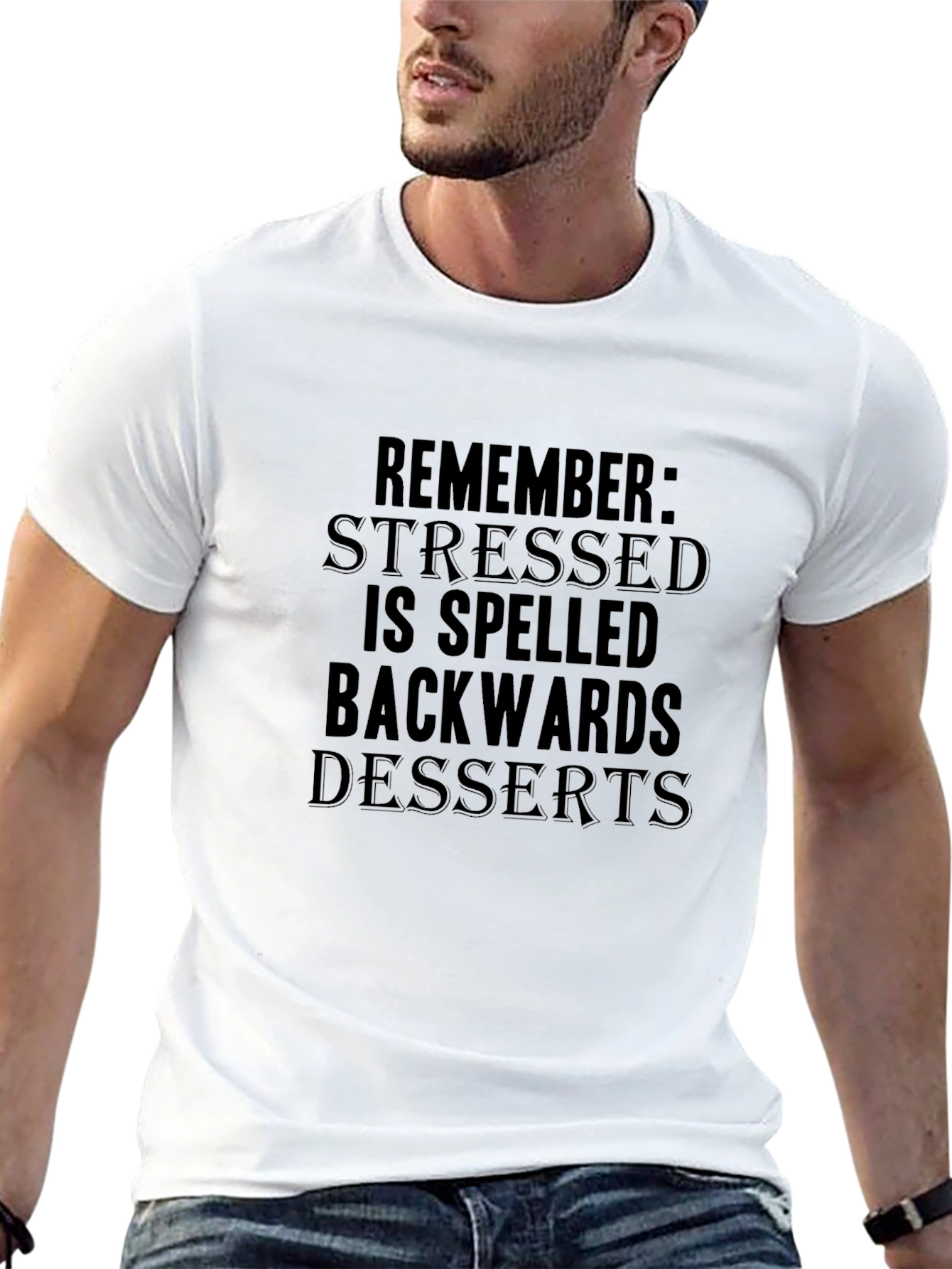Stressed is Desserts Backwards Graphic T-Shirt