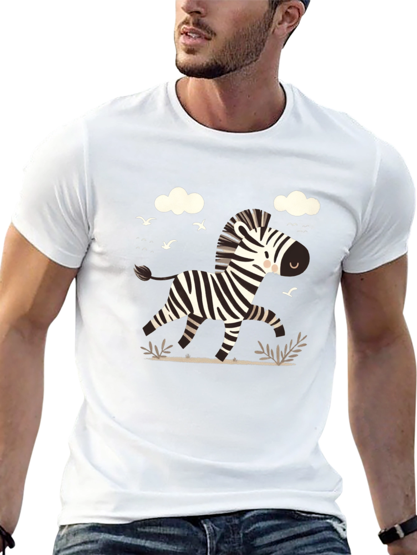 Zebra Graphic Tee - Black Cotton Blend