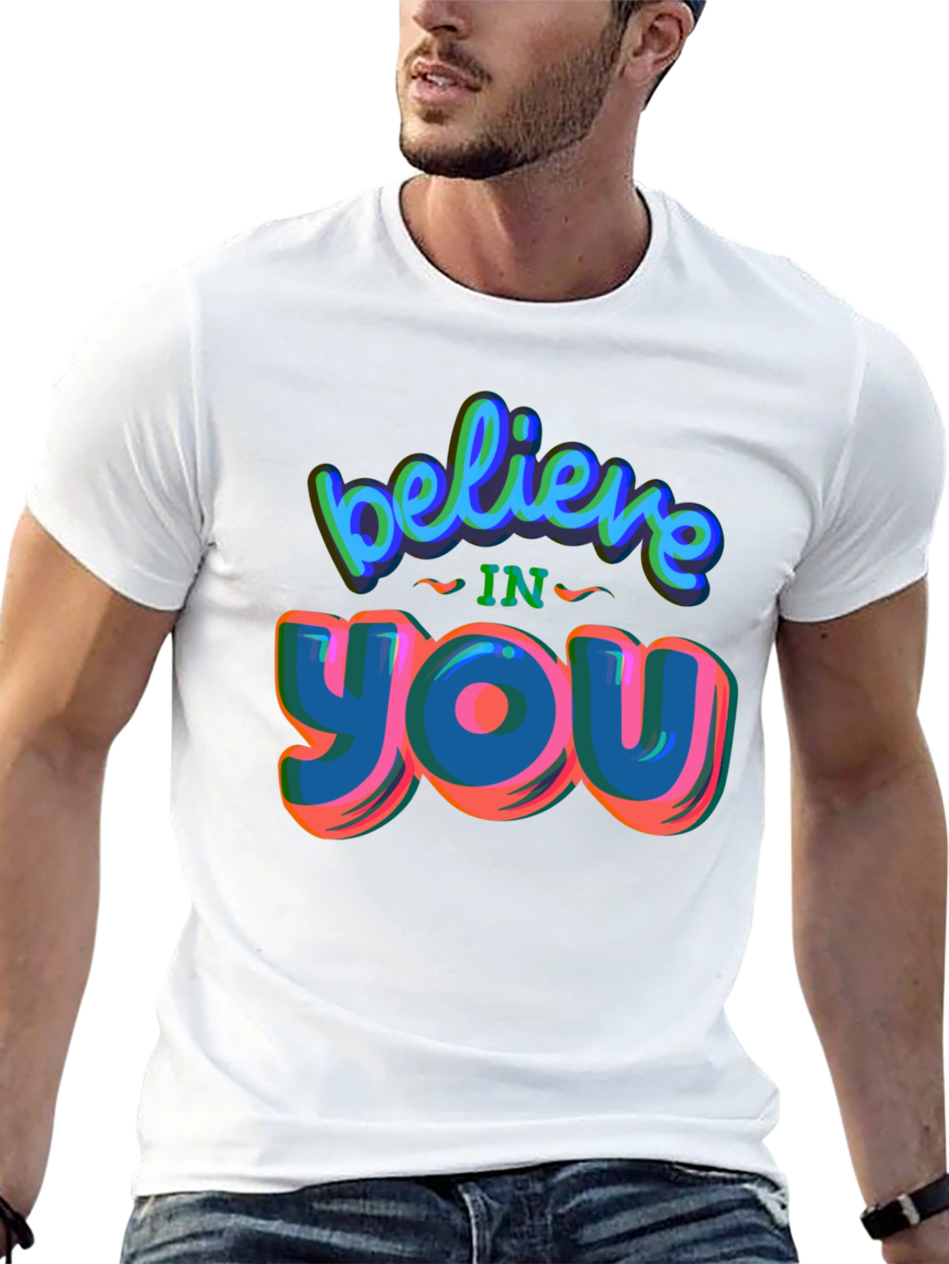 Believe In You Graphic Tee - Stylish Black T-Shirt