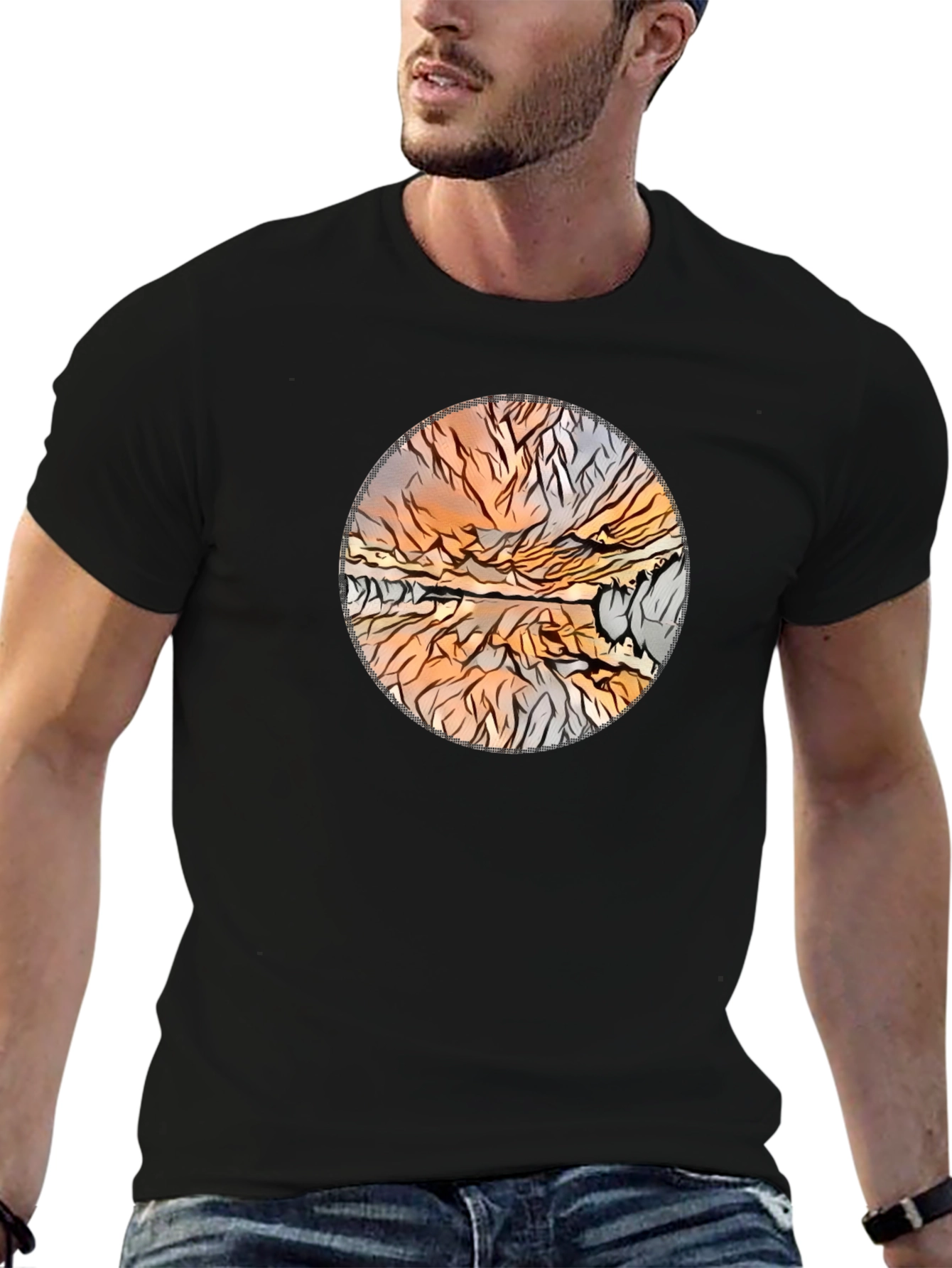 Abstract Landscape Print Tee