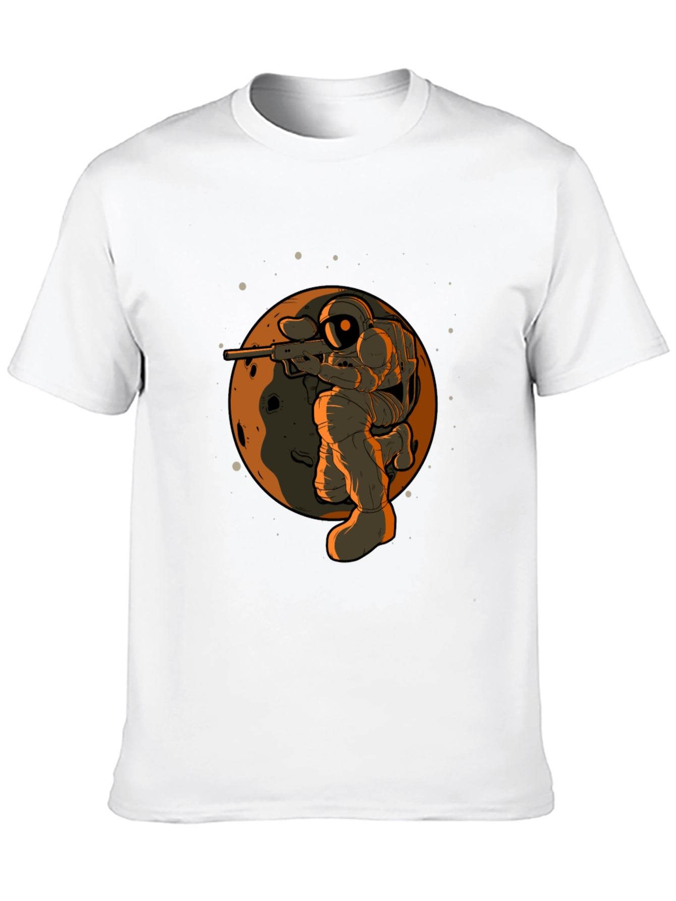 Astronaut Sniper Graphic Tee - Black Cotton T-Shirt