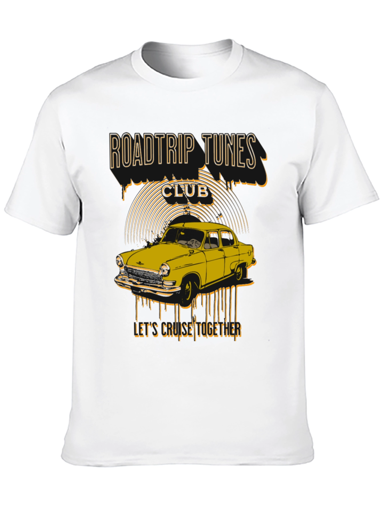Roadtrip Tunes Club T-Shirt - Classic Car Design