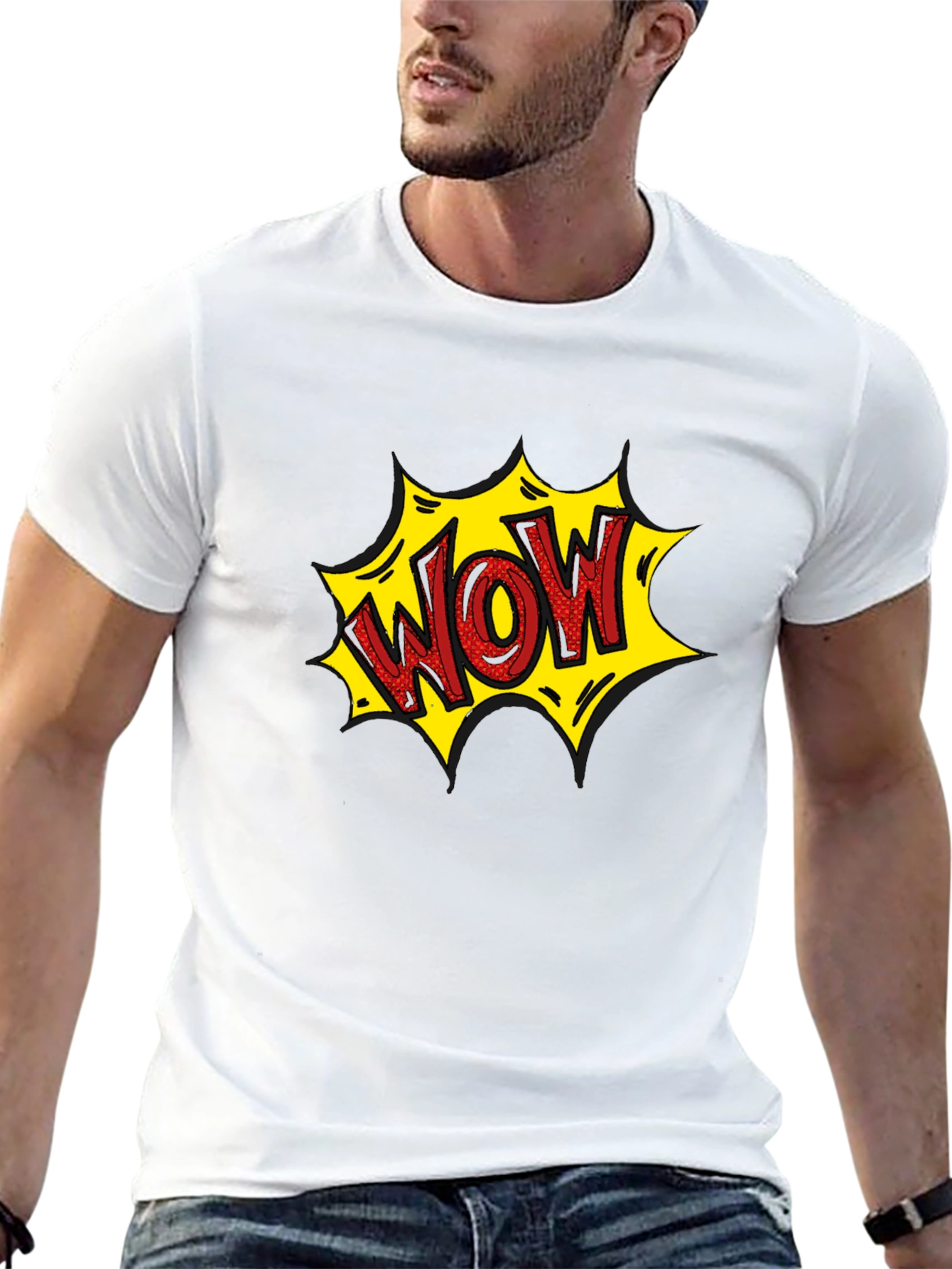 WOW Comic Style Graphic T-Shirt