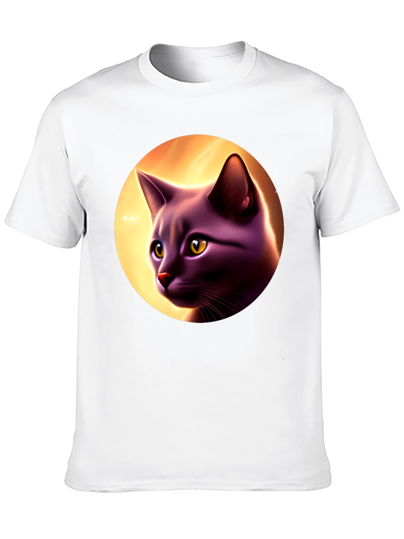 Cat Portrait Graphic Tee - Stylish Comfort