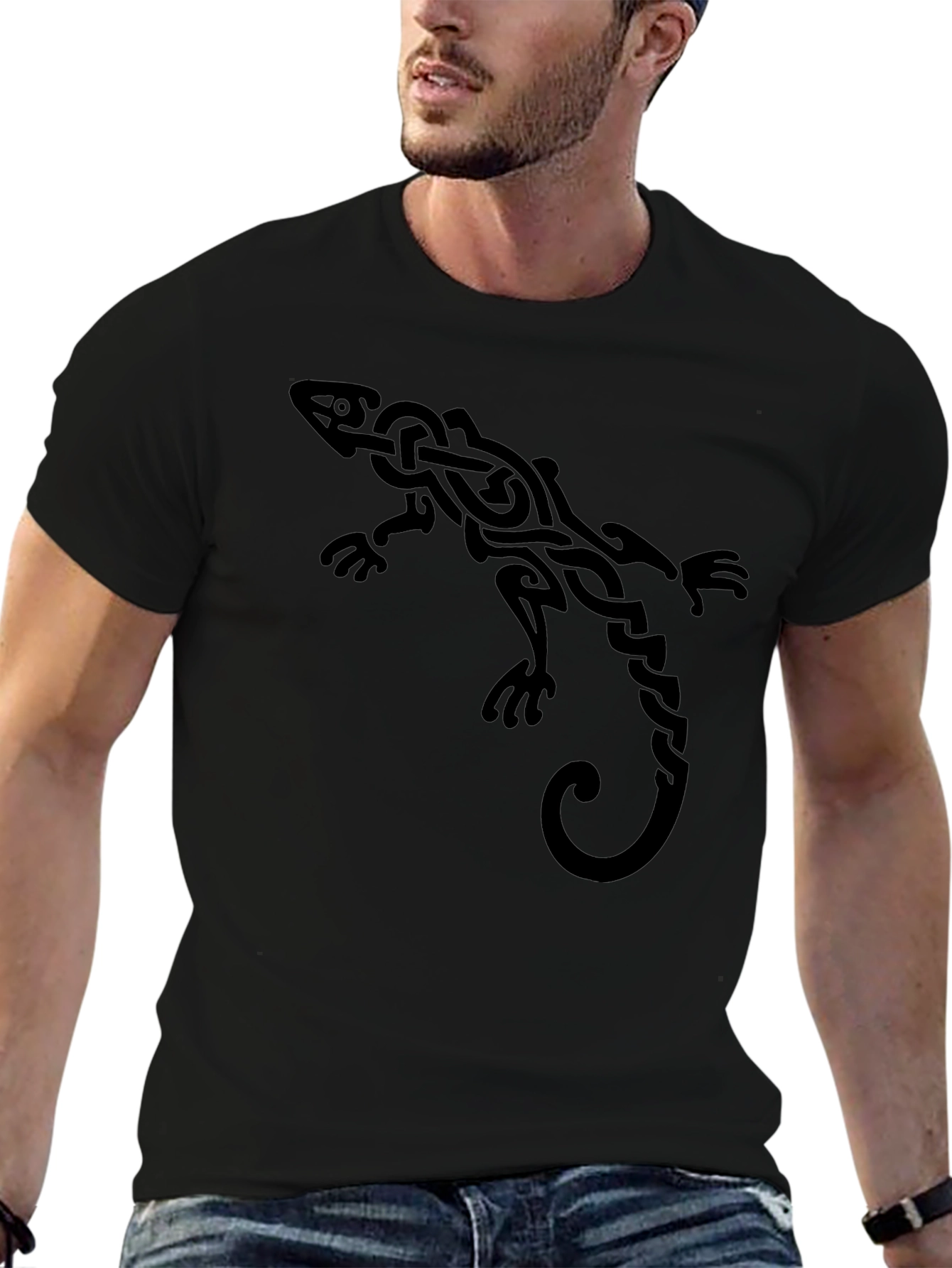 Celtic Lizard Graphic Tee - Black