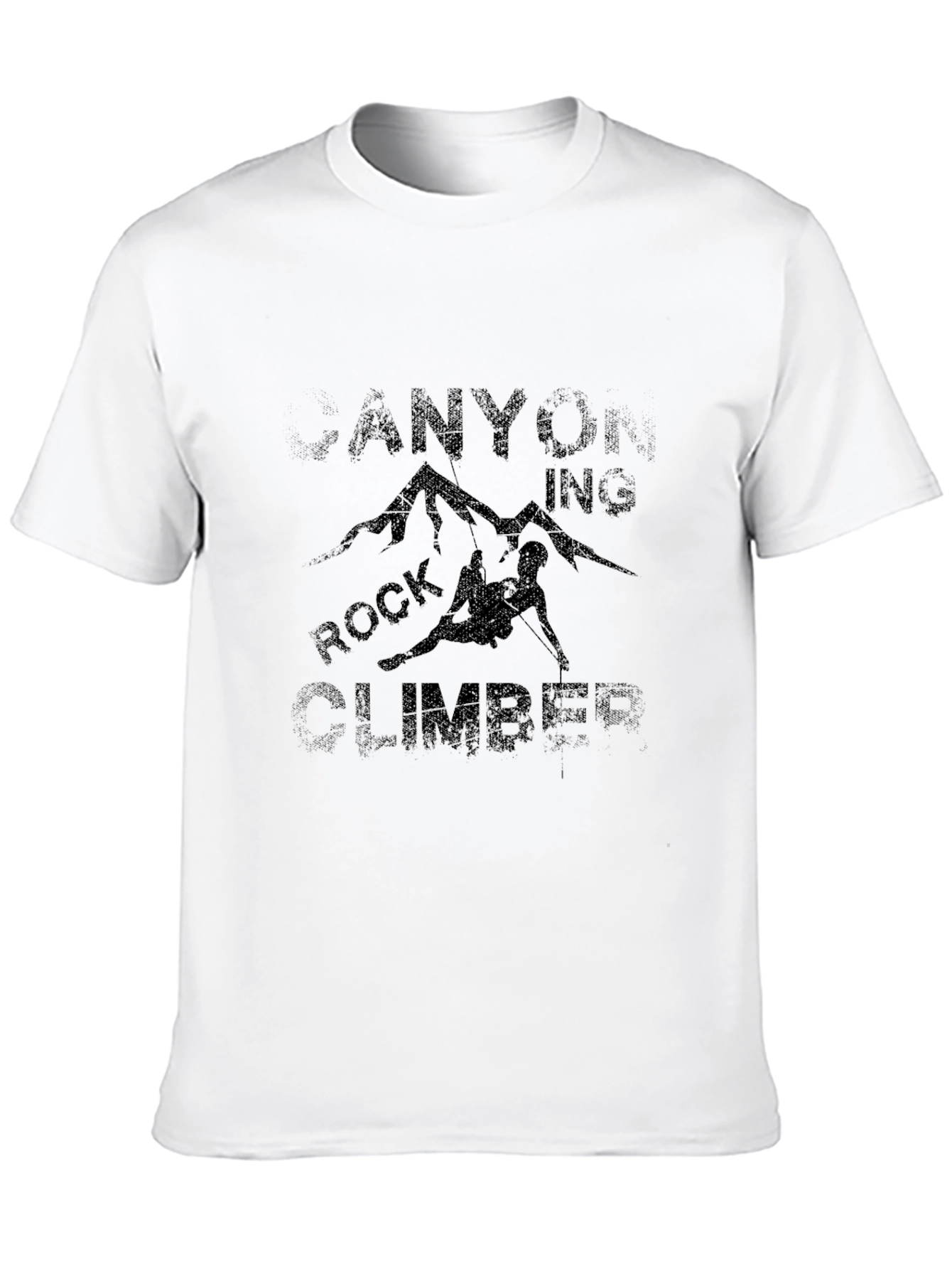 Canyoneering Rock Climber Black Graphic T-Shirt
