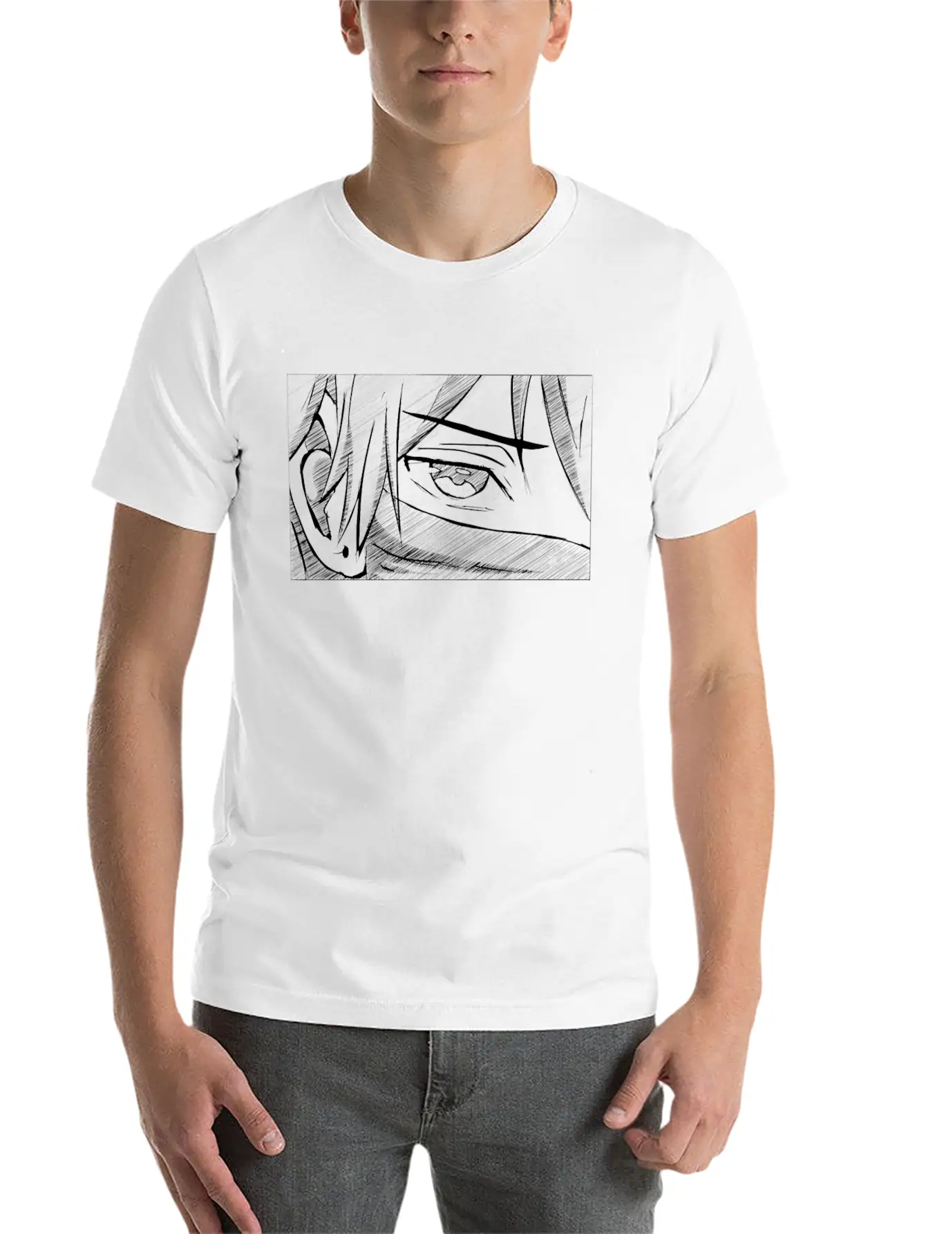 Art Academia Aesthetic Japanese Anime Boy Eye Lightweight Cotton T-Shirt – Daily Comfort Graphic Shirt