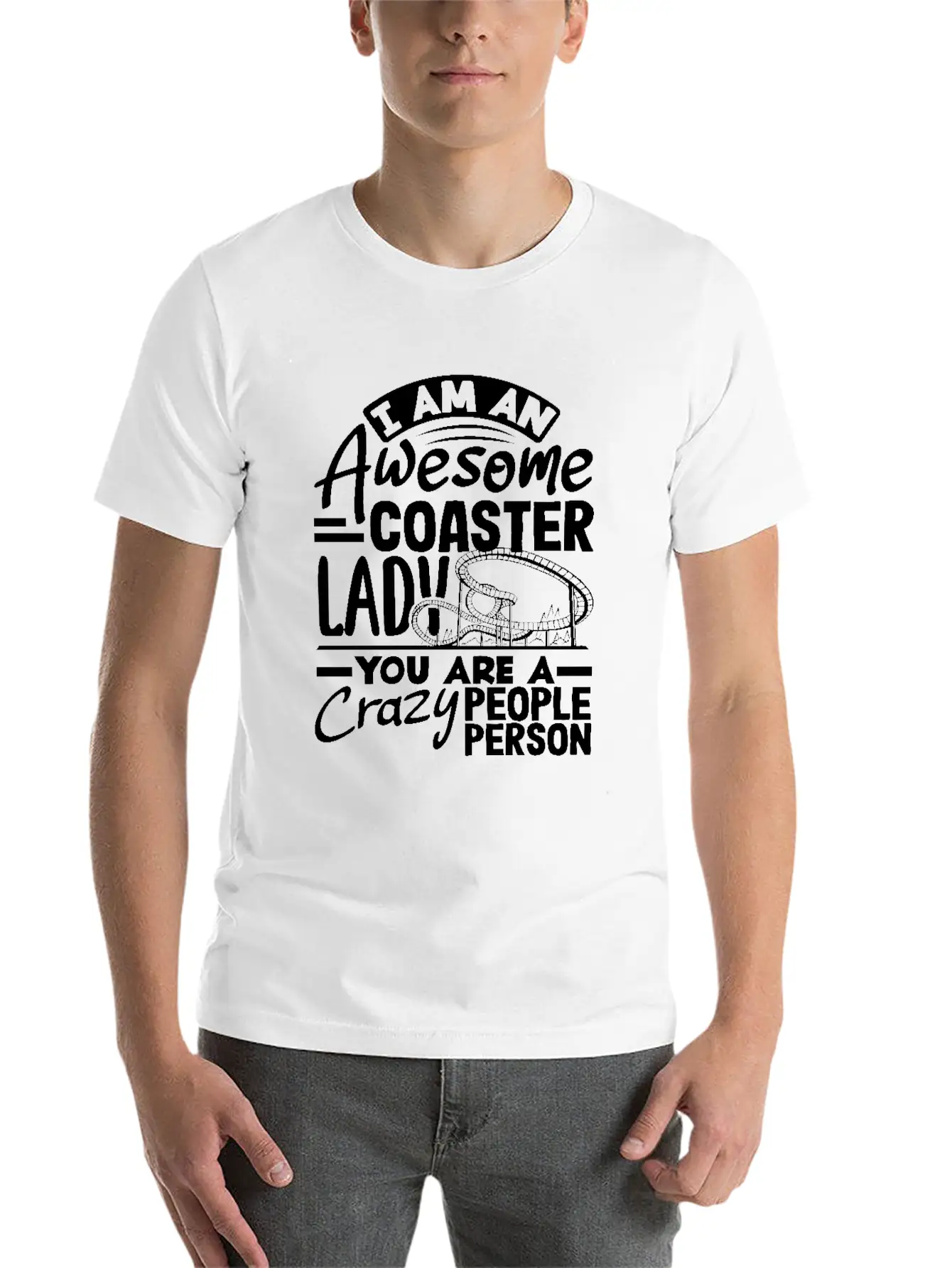 Awesome Coaster Lady Roller Coaster Fun Lightweight Cotton T-Shirt – Daily Comfort Graphic Shirt