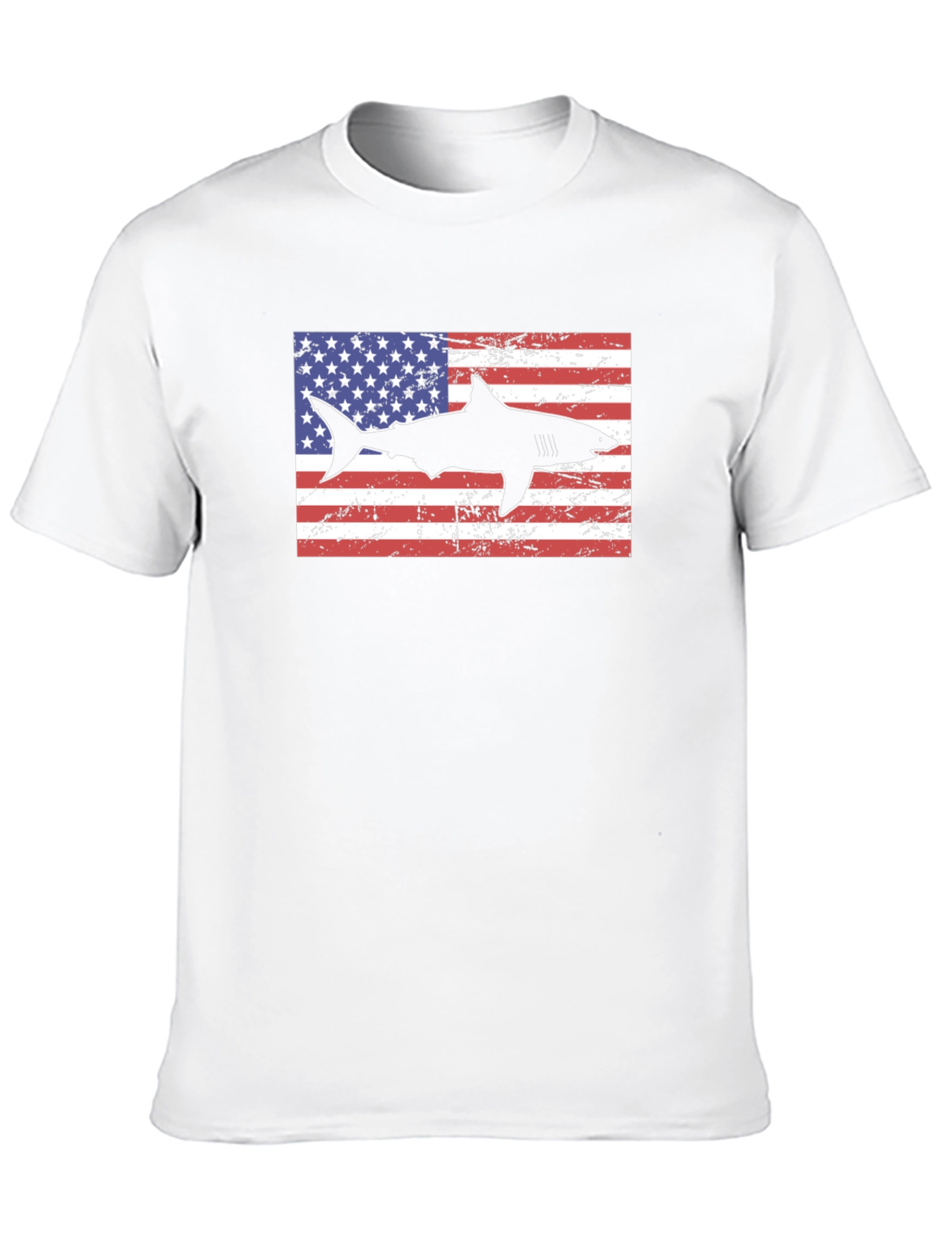 American Shark Graphic Tee - Patriotic Style