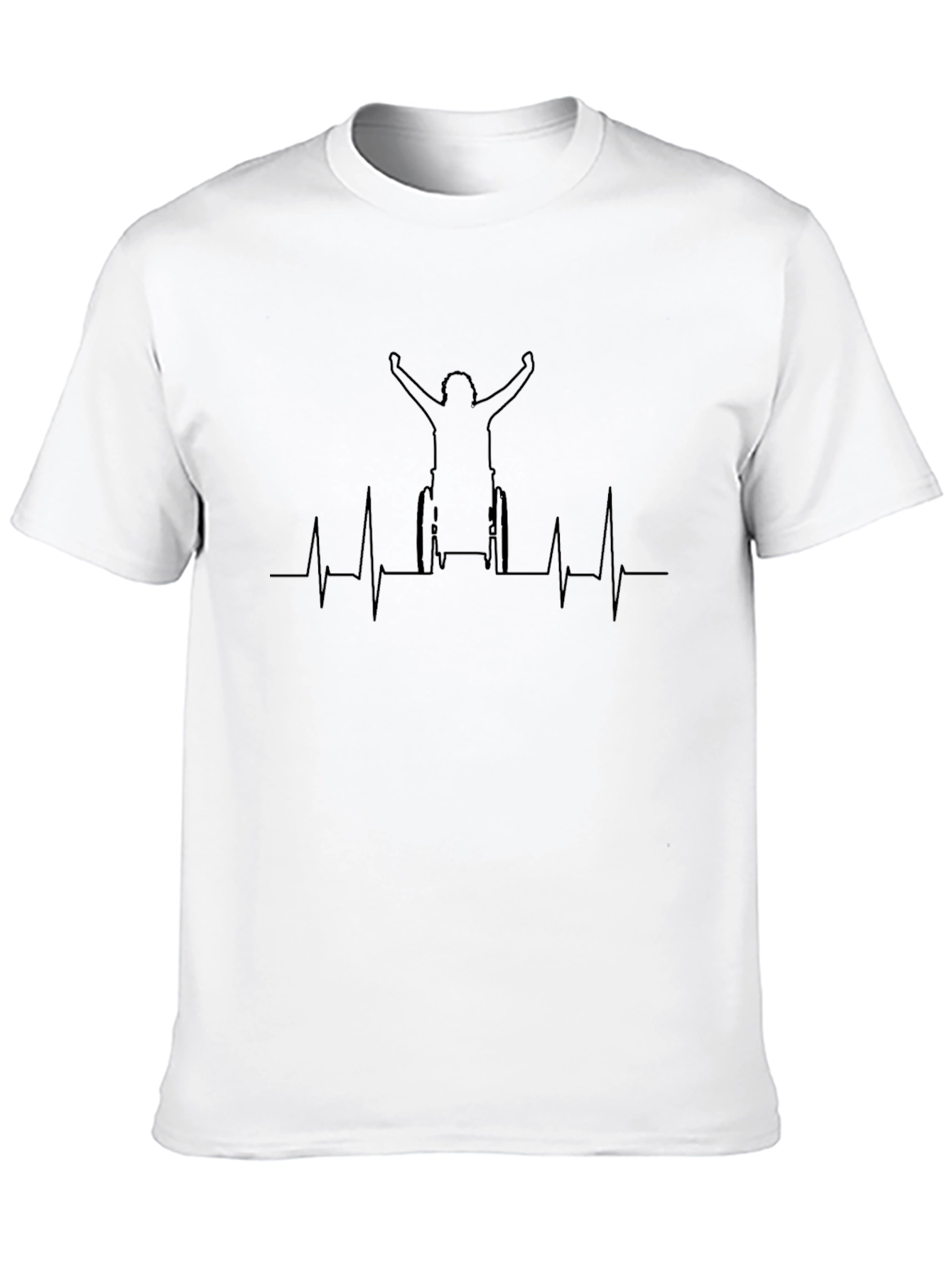 Wheelchair Heartbeat Graphic Tee - Black