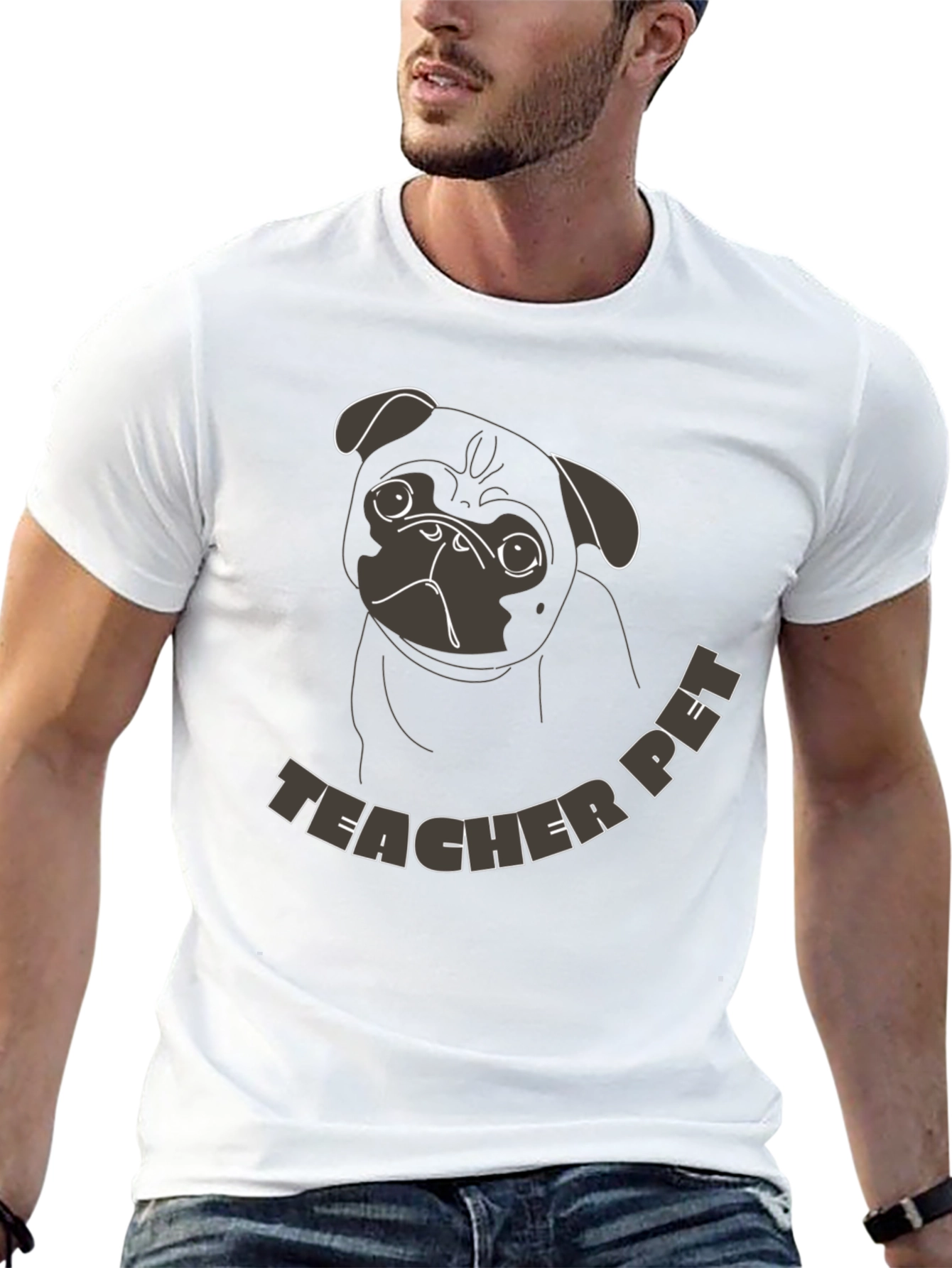Teacher Pet Pug Graphic Tee