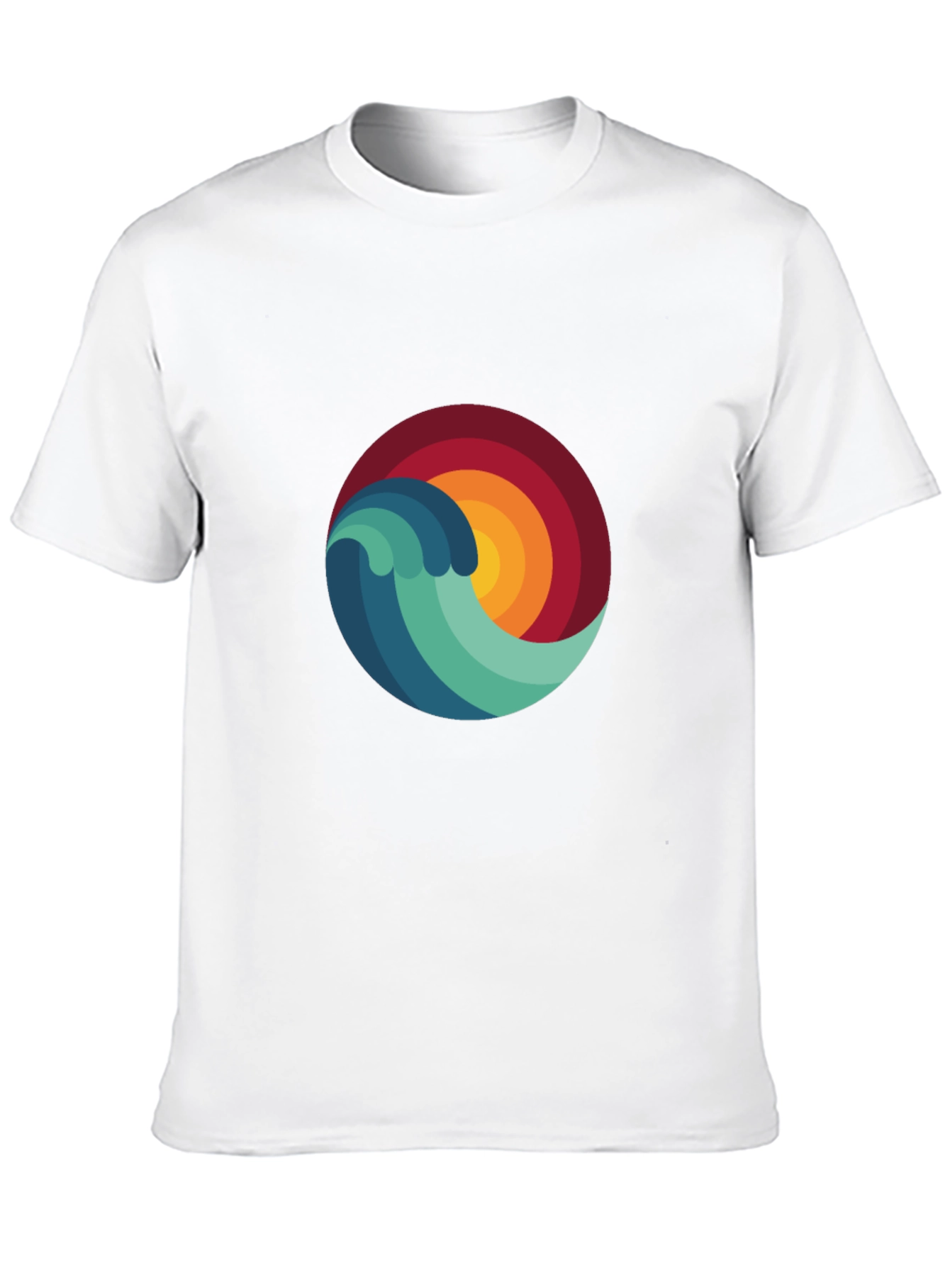 Wave & Sun Graphic Tee - Mens Black T-Shirt