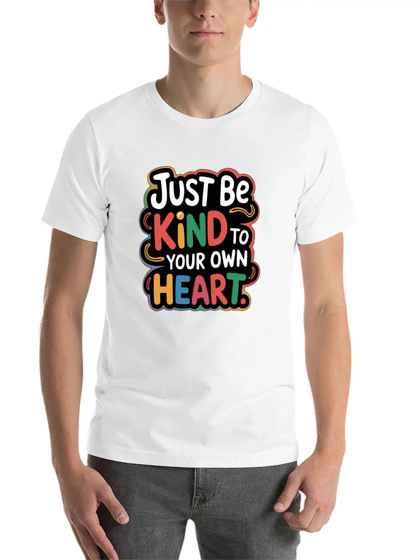 Be Kind To Yourself, Inspirational Quote Design Lightweight Cotton T-Shirt – Daily Comfort Graphic Shirt