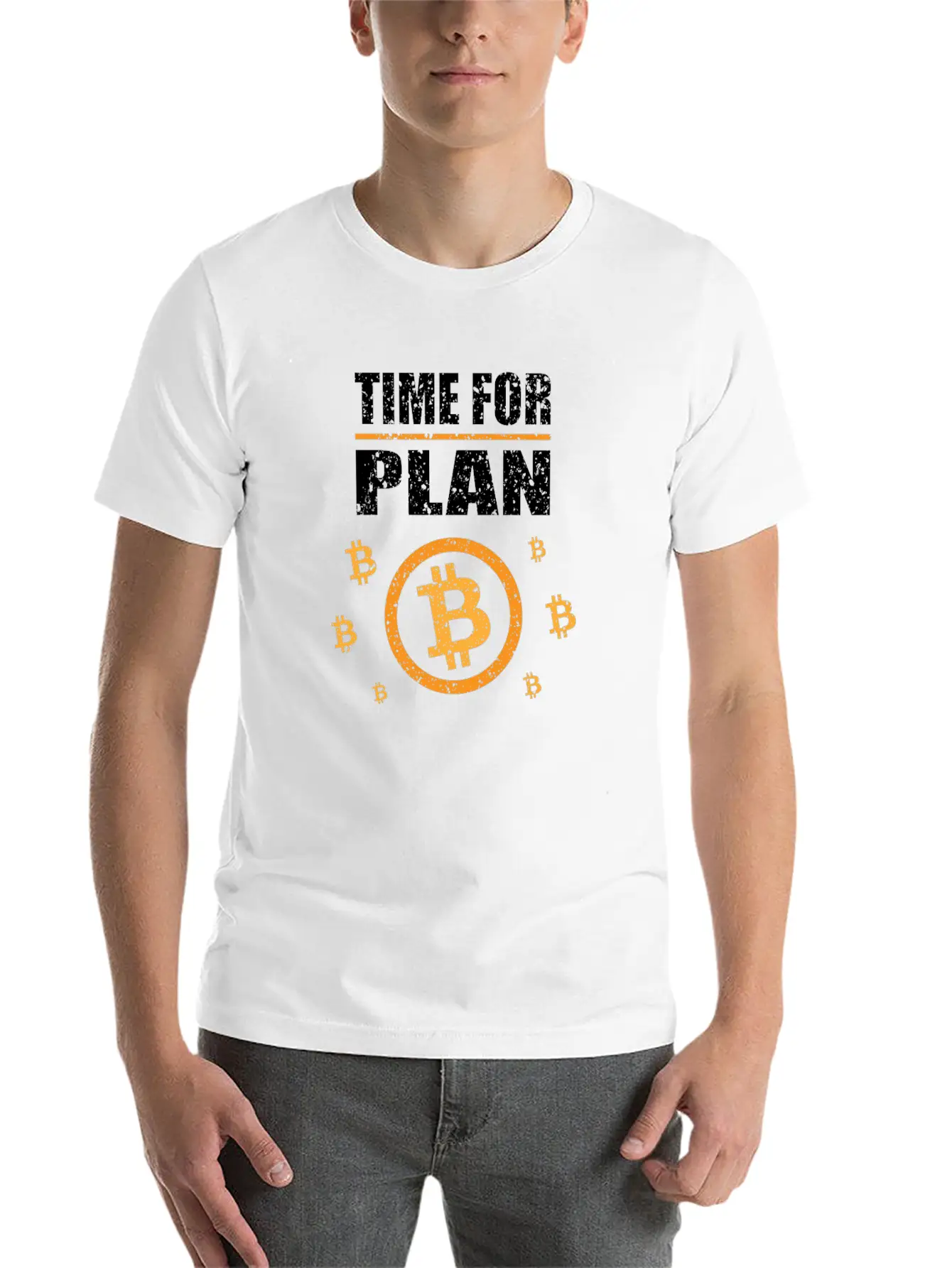 Bitcoin BTC - Time For A Plan - Digital Money Lightweight Cotton T-Shirt – Daily Comfort Graphic Shirt