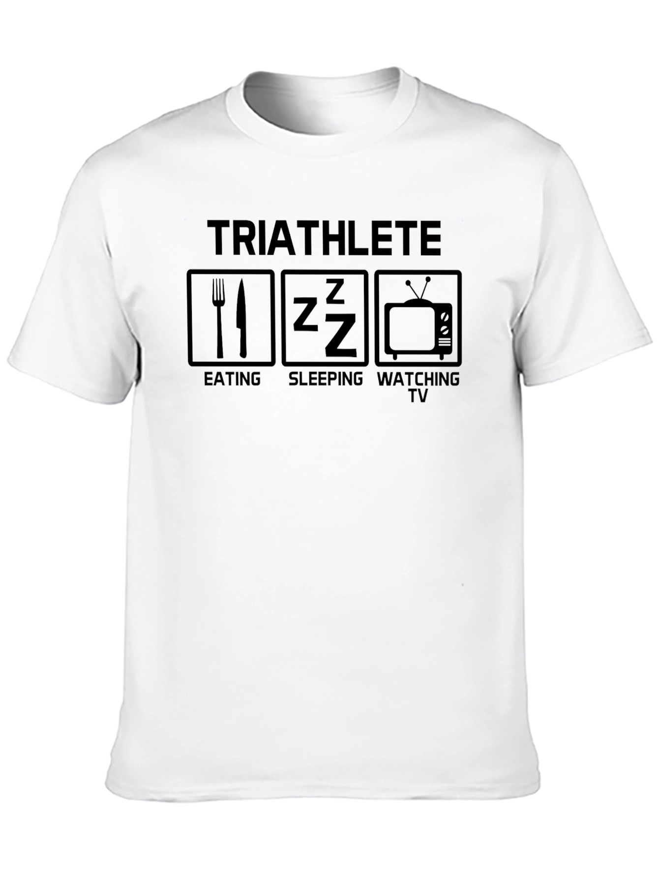 Triathlete Eat Sleep Watch TV Black T-Shirt