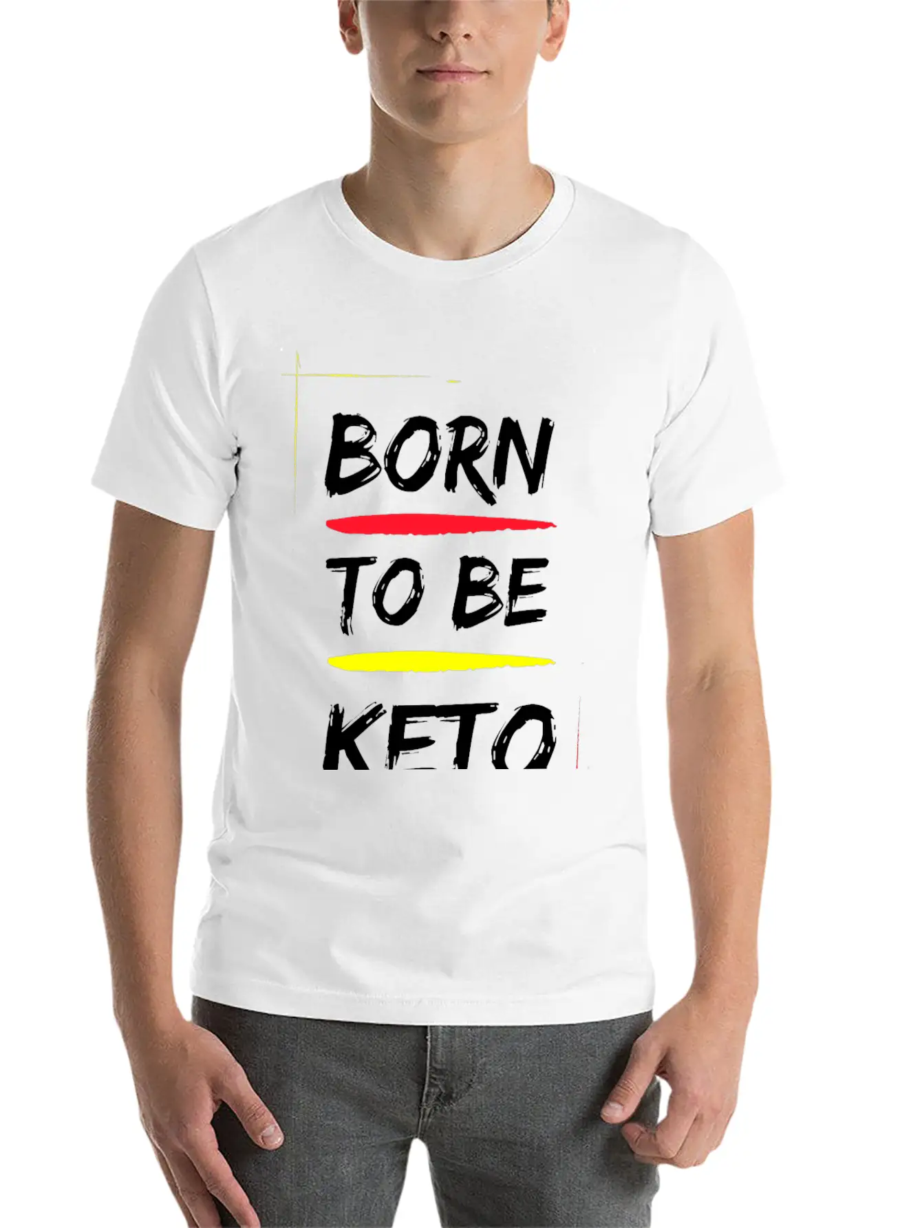BORN TO BE KETO DESIGN Lightweight Cotton T-Shirt – Daily Comfort Graphic Shirt