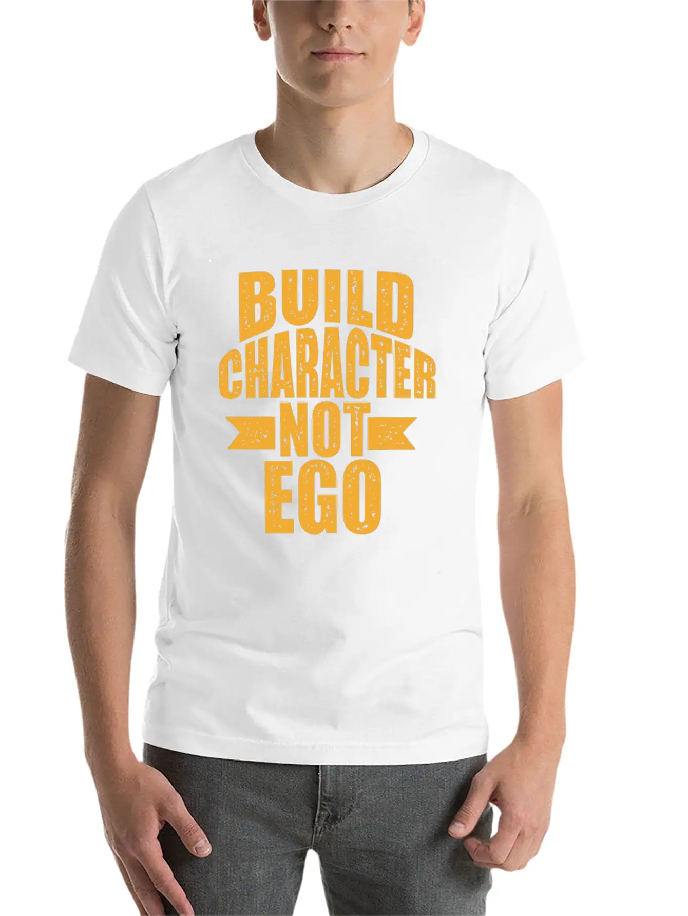 Build Character Ego Typography Lightweight Cotton T-Shirt – Daily Comfort Graphic Shirt