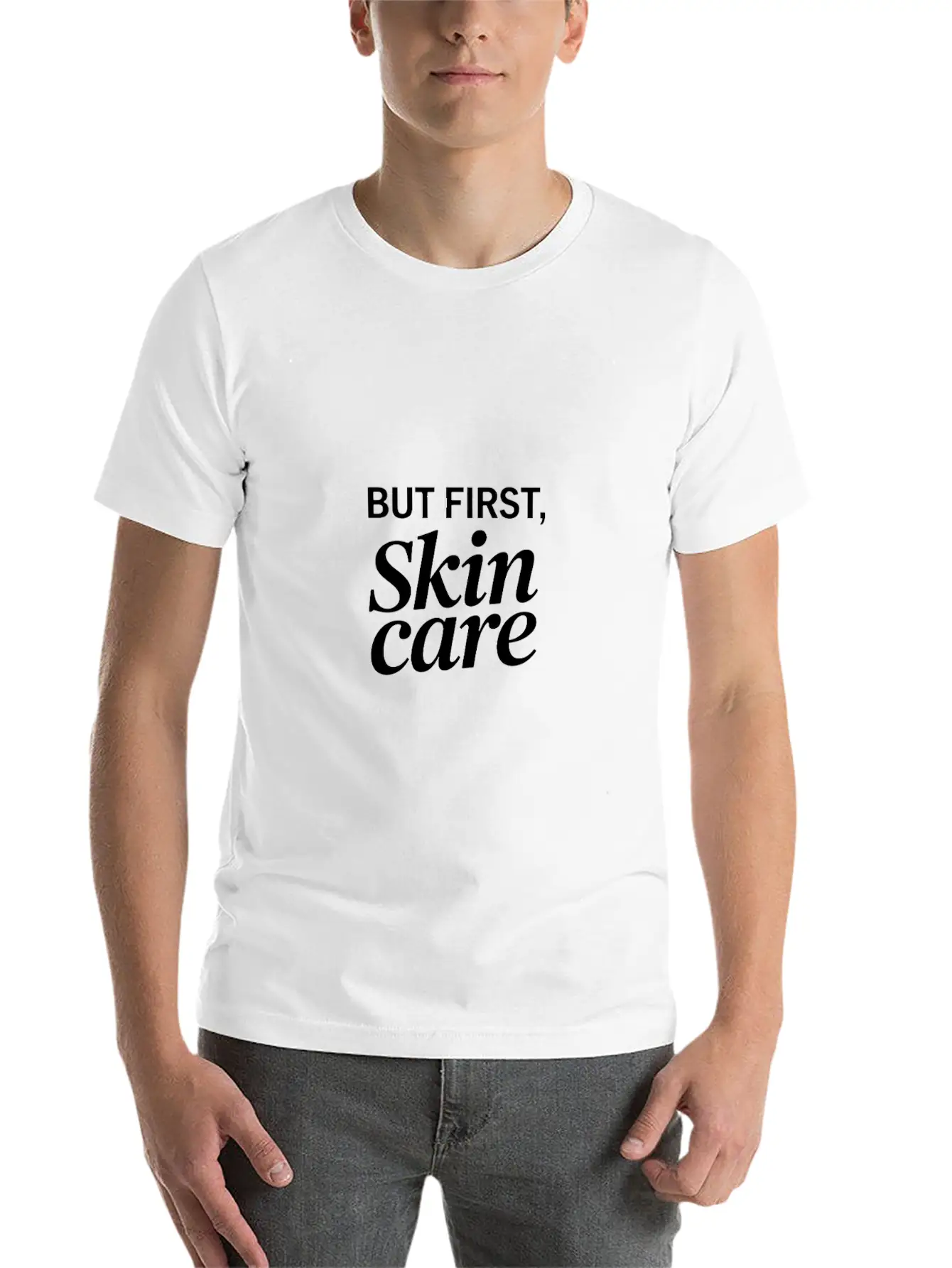 But First Skincare Skin Therapist Cosmetics Lightweight Cotton T-Shirt – Daily Comfort Graphic Shirt
