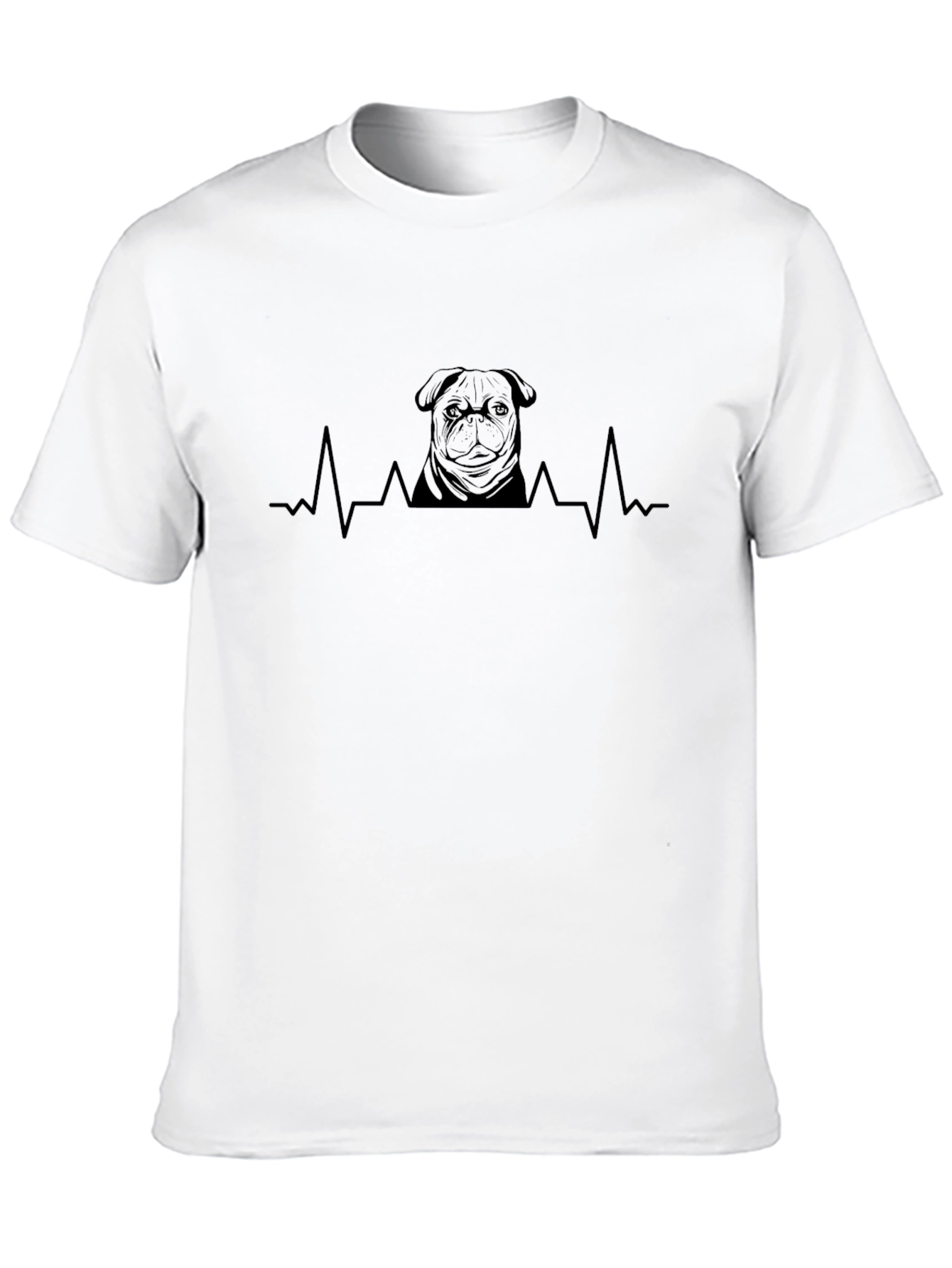 Pug Life Heartbeat Black T-Shirt