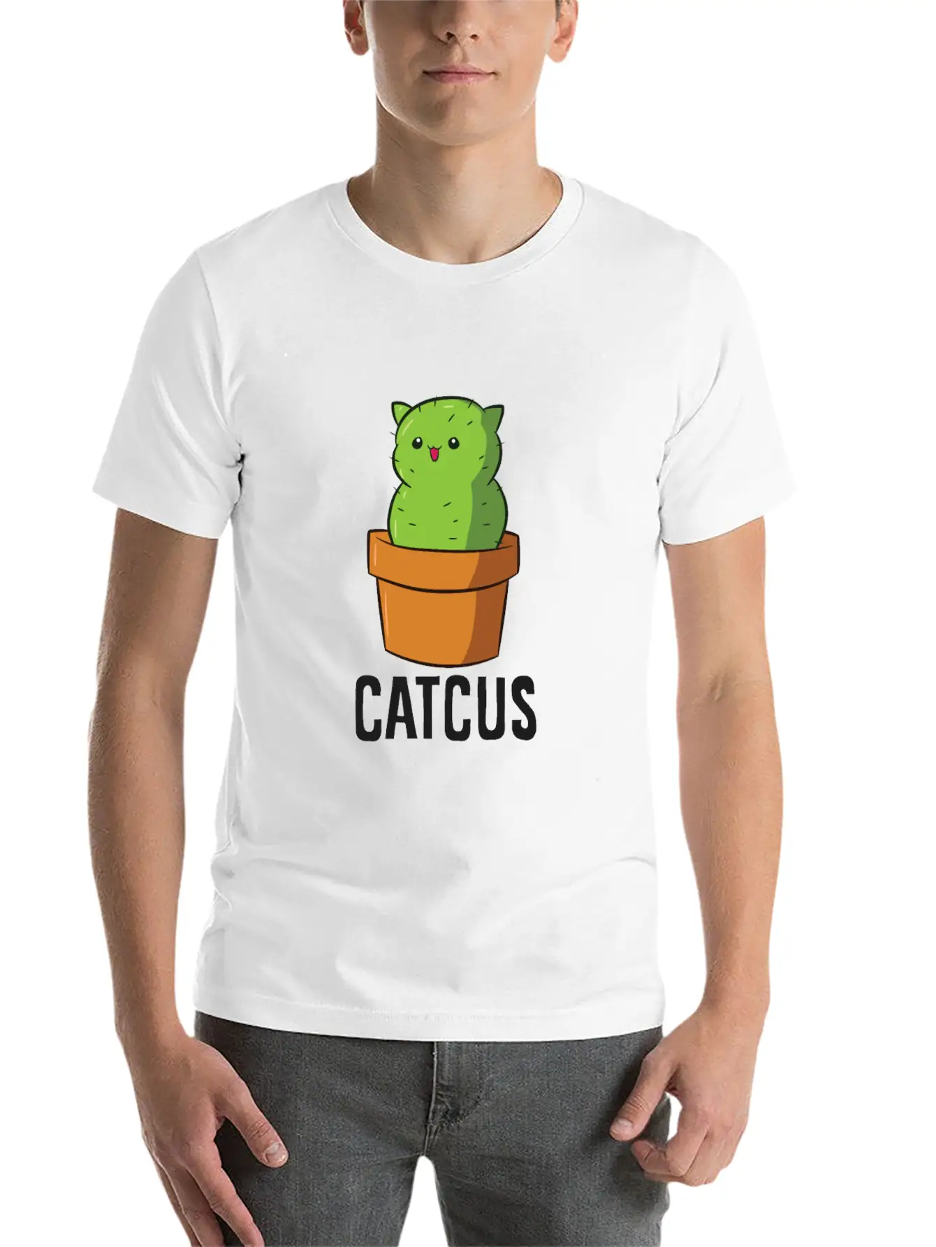 Cactus Cat Mexican Cactus Cinco De Mayo Catcus Lightweight Cotton T-Shirt – Daily Comfort Graphic Shirt
