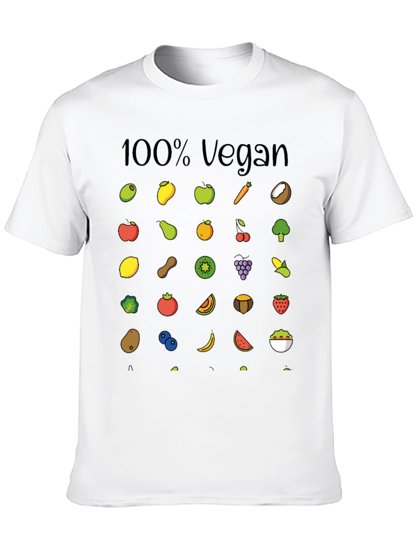 100% Vegan Fruit & Veggie Graphic Tee