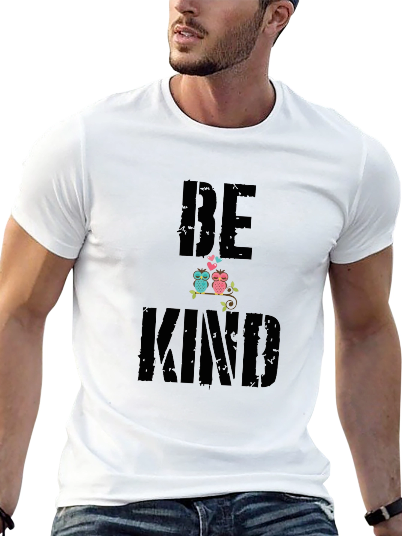 Be Kind Owl Graphic Black T-Shirt