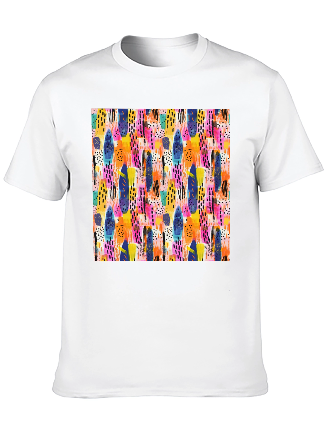 Abstract Pattern Crewneck T-Shirt - Artistic Print