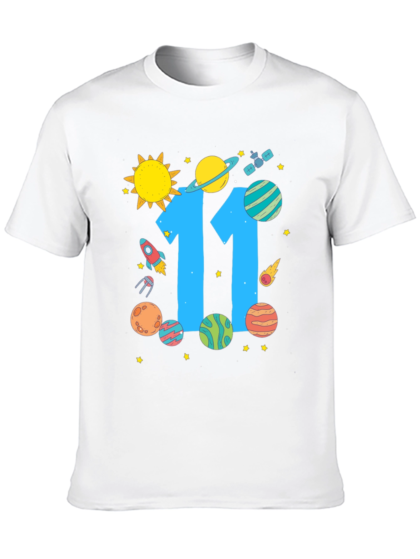 11th Birthday Space Theme T-Shirt