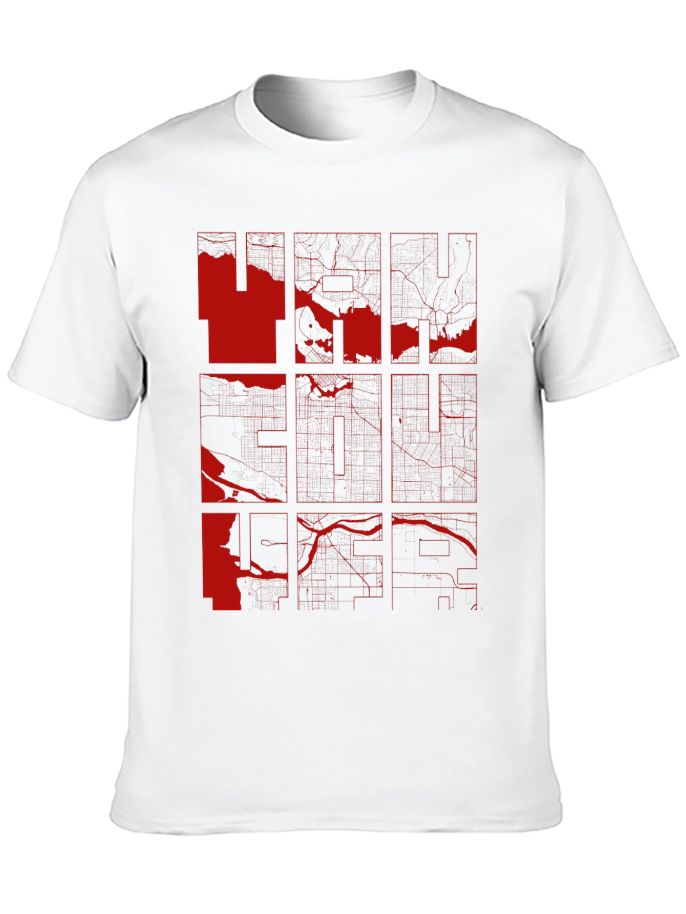 Vancouver Map Graphic Tee - Modern Cityscape Design