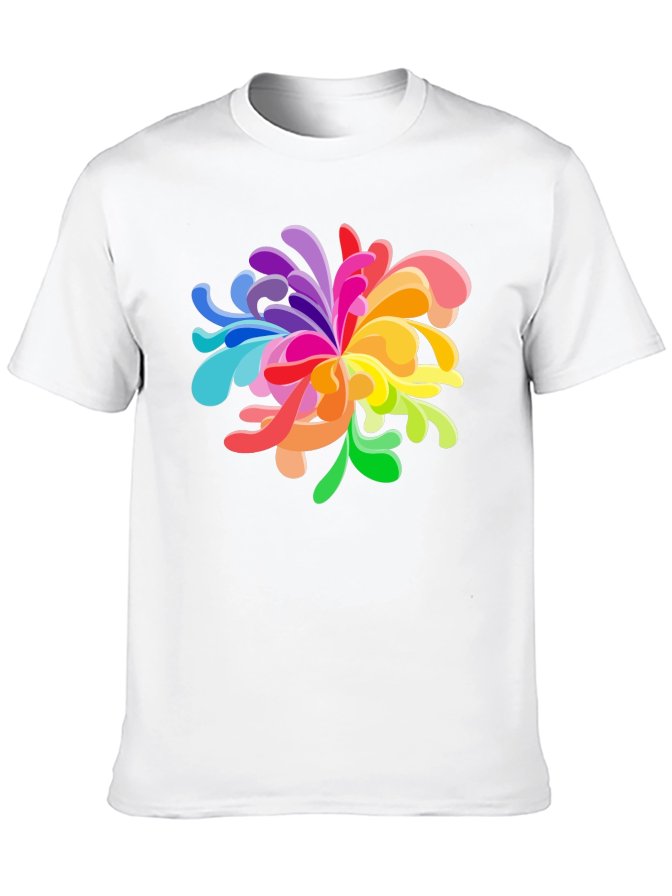 Vibrant Floral Graphic Tee - Black Cotton Blend